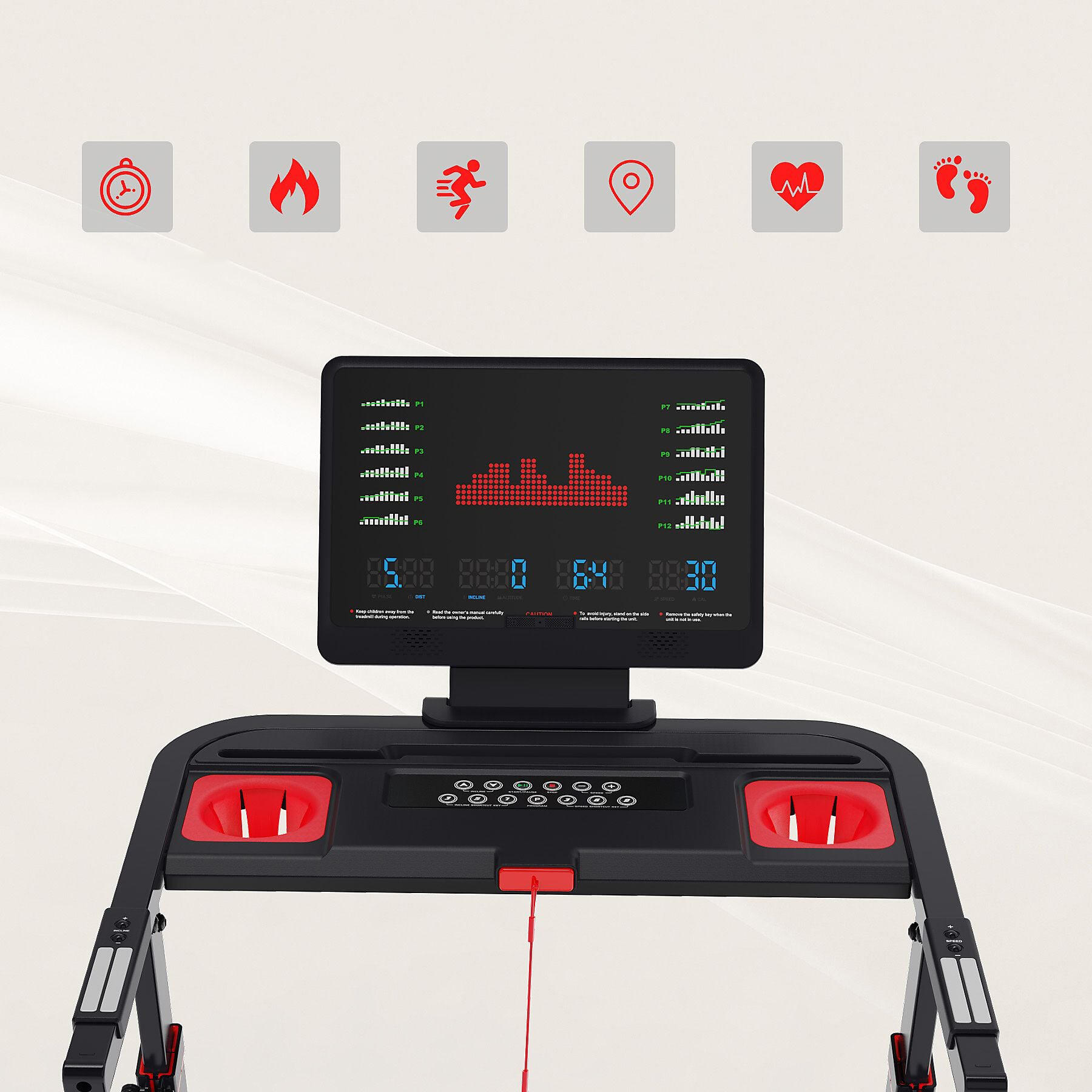 Klappbares Laufband mit 15 Steigungsstufen-NB6-3700W-15,5 km/h-Zwift,Kinomap 4/6
