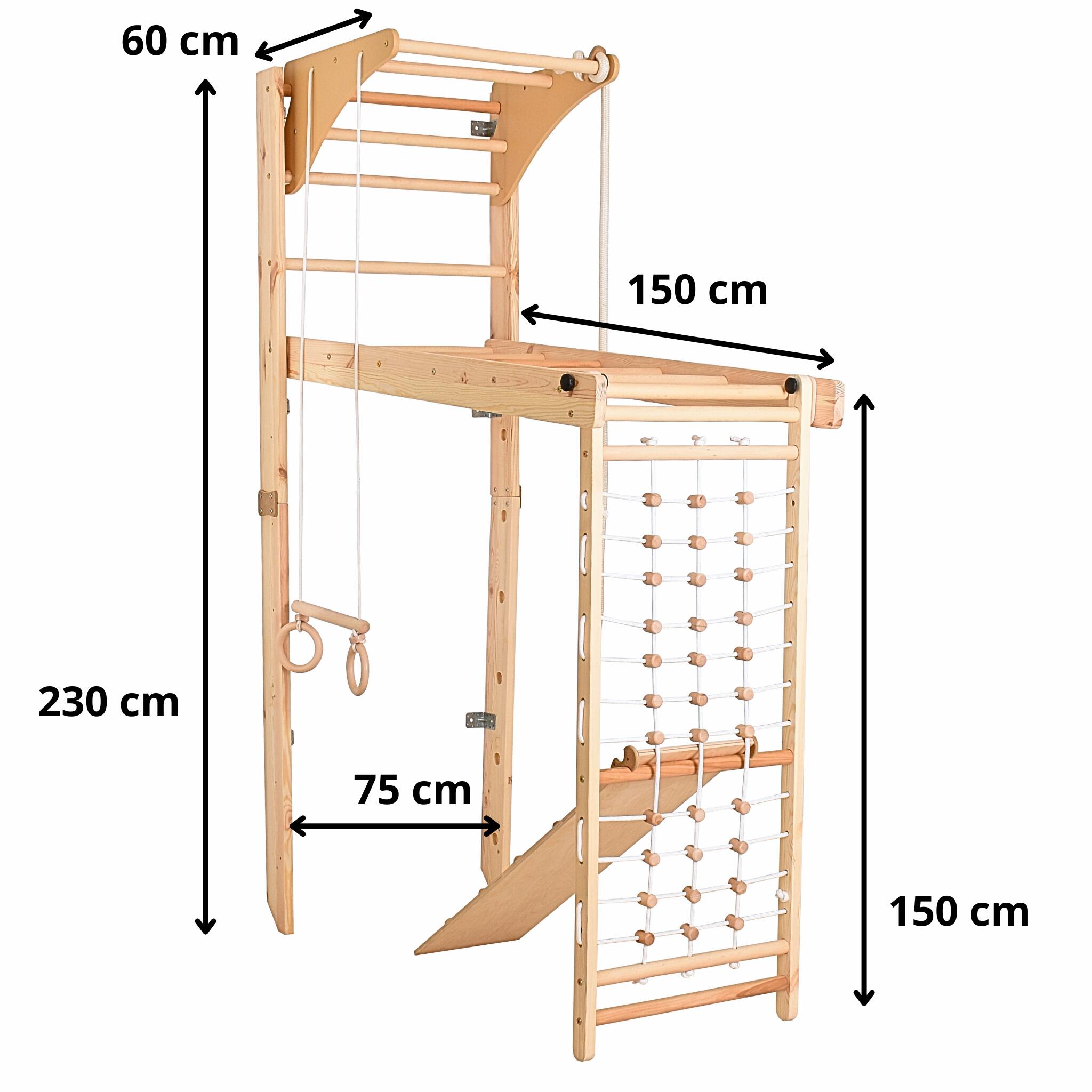 Unisex gymnastiek Zweedse wand hout met accessoires Transformer 2/5