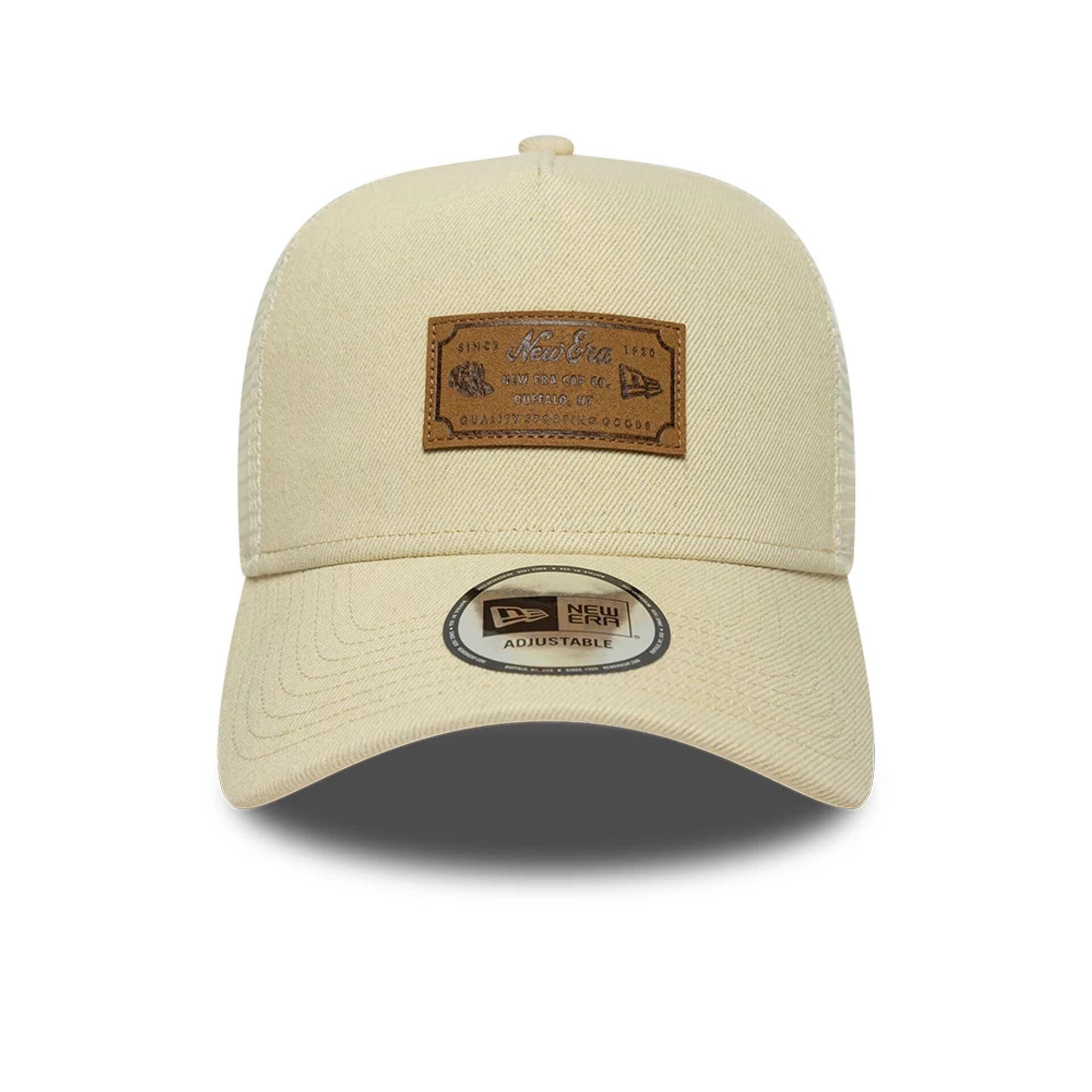 New Era 9FORTY Trucker Cap Leather Patch light beige 2/5
