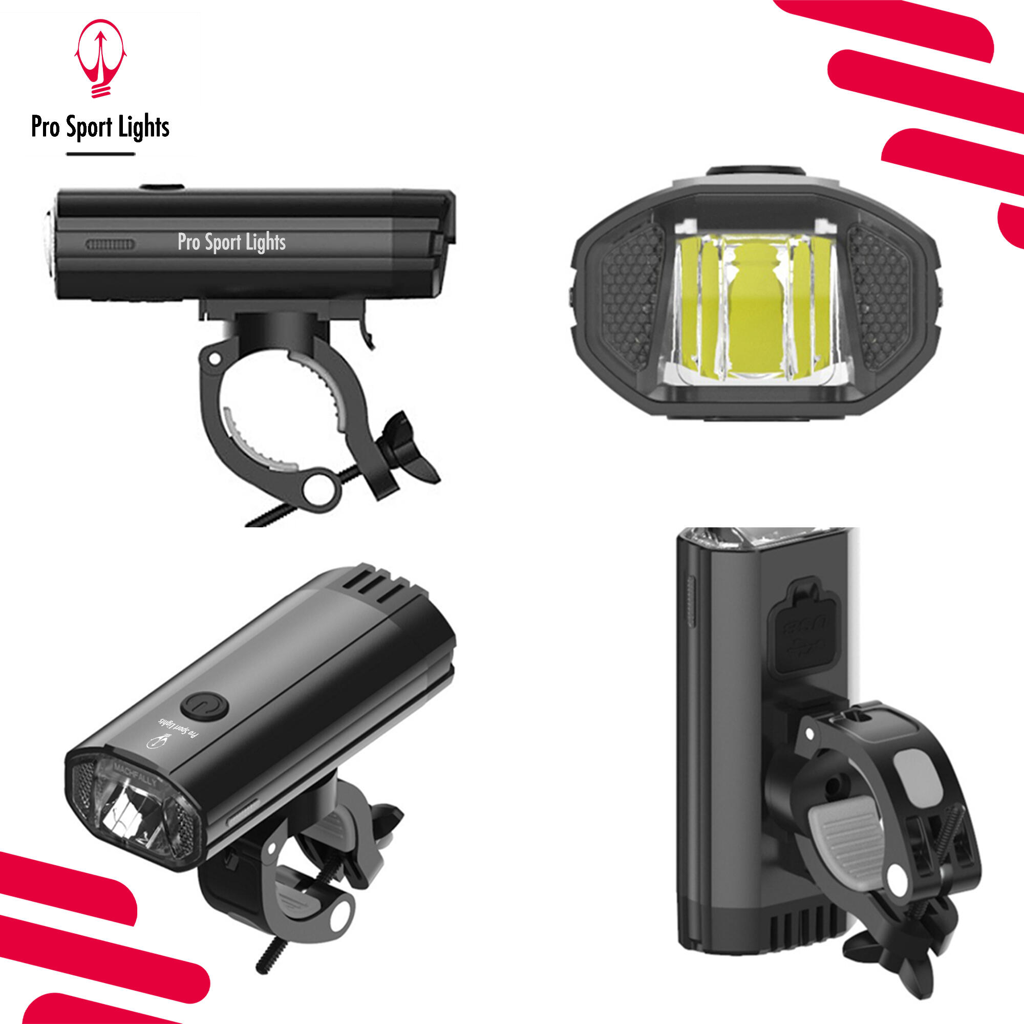1200 Lumen & 120 Lumen Pro Sport Lights Kit de lumières LED pour vélo 5/8