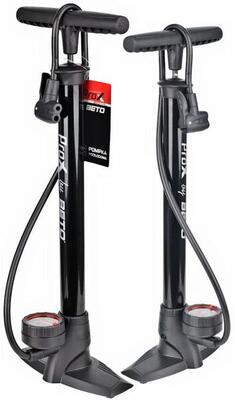 Fietspomp met drukmeter - 11bar manometer alle ventielen vloerpomp zwart