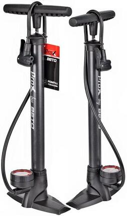 Fahrradpumpe mit Manometer 11Bar Manometer alle Ventile Standpumpe Schwarz