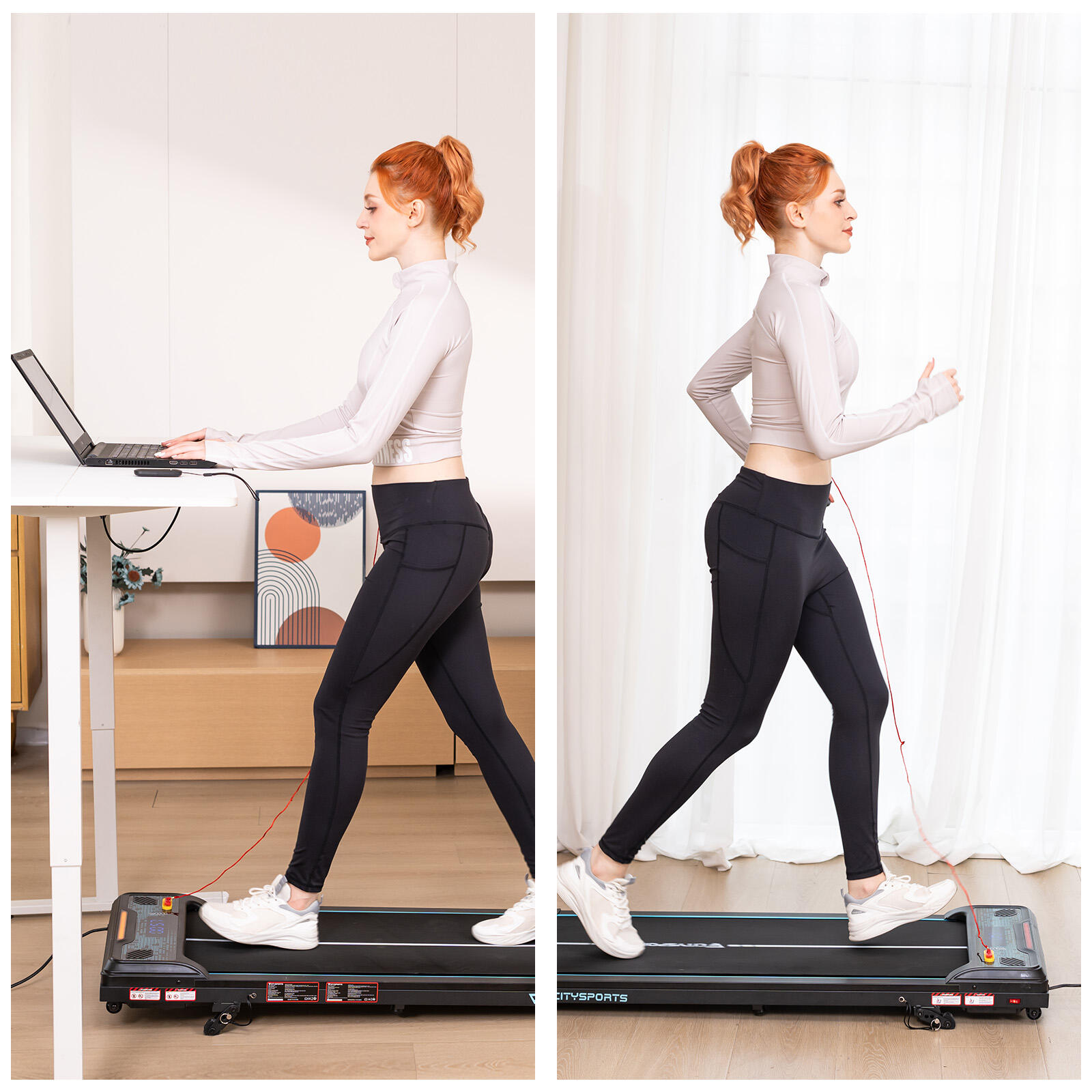 Bieżnia składana dorosły fitness 6km/h nachylenie do 13,41% 3 stopnie LED 6/7