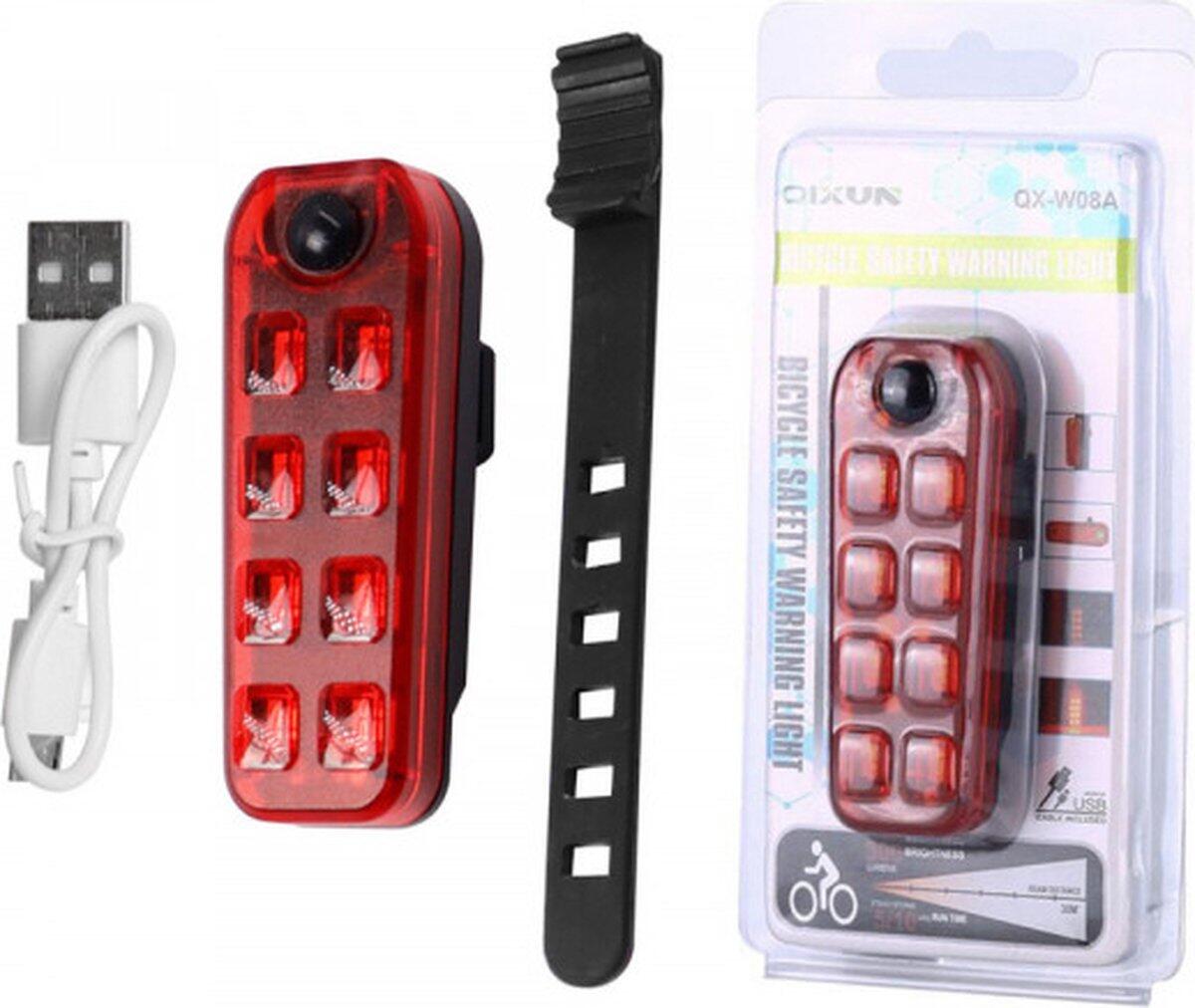 Luz trasera LED para bicicleta, recargable por USB 7/7