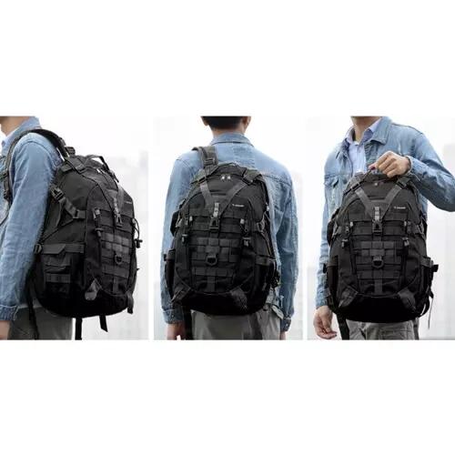 Mochila táctica de 25 litros para exteriores, militar, supervivencia, negra 3/7
