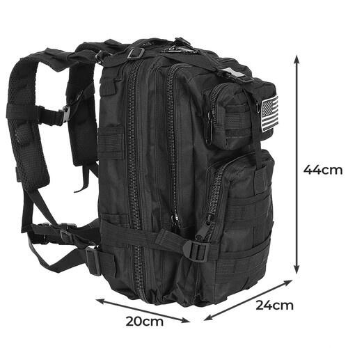 Sac à dos tactique de survie 26 litres noir militaire 7/7