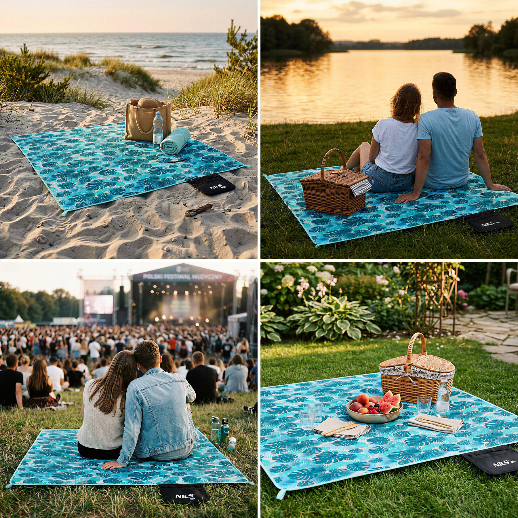 Couverture de pique-nique 200 x 200 cm en PE-ALU NILS CAMP NC2224 5/7