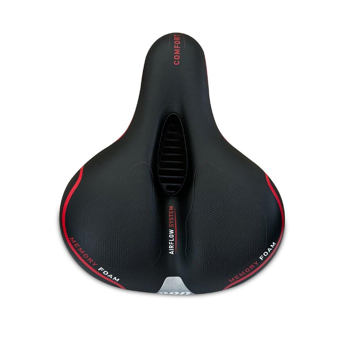 Fahrradsattel Memory Foam Comfort  Schwarz  Damen/Herren | Decathlon