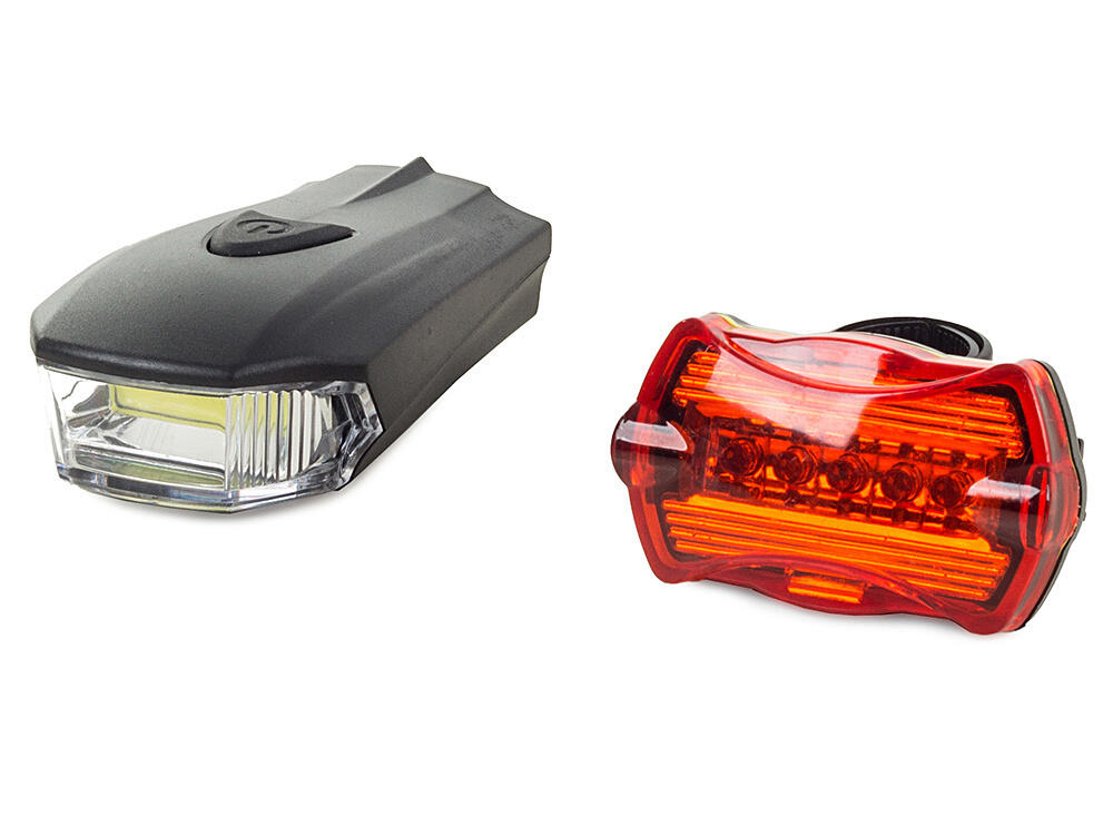 Juego de luces LED COB para bicicleta (delantera y trasera) con pilas 2/3