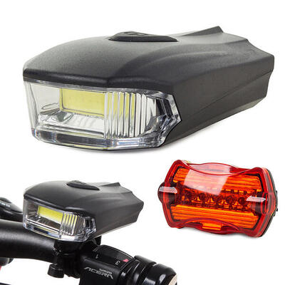 Set luci bici ant. e post. COB LED - A batteria
