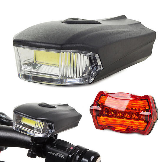 Set luci bici ant. e post. COB LED - A batteria