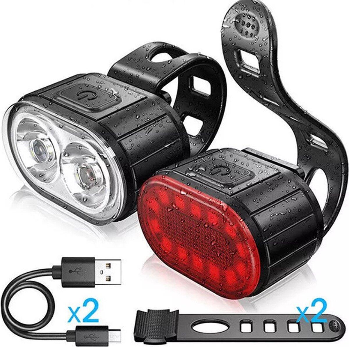Luci bici Sport: anteriore e posteriore LED, ricaricabili USB. 3/7