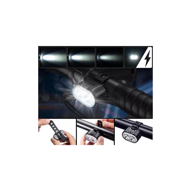 Set lumini bicicletă Sport - Față și spate LED - Reîncărcabil USB