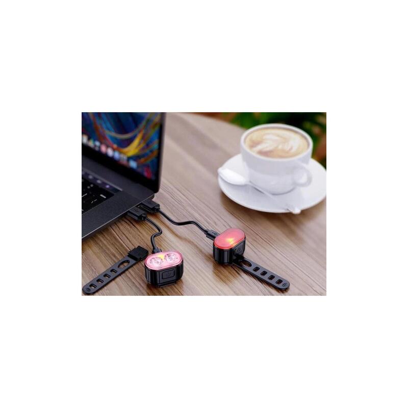 Set lumini bicicletă Sport - Față și spate LED - Reîncărcabil USB