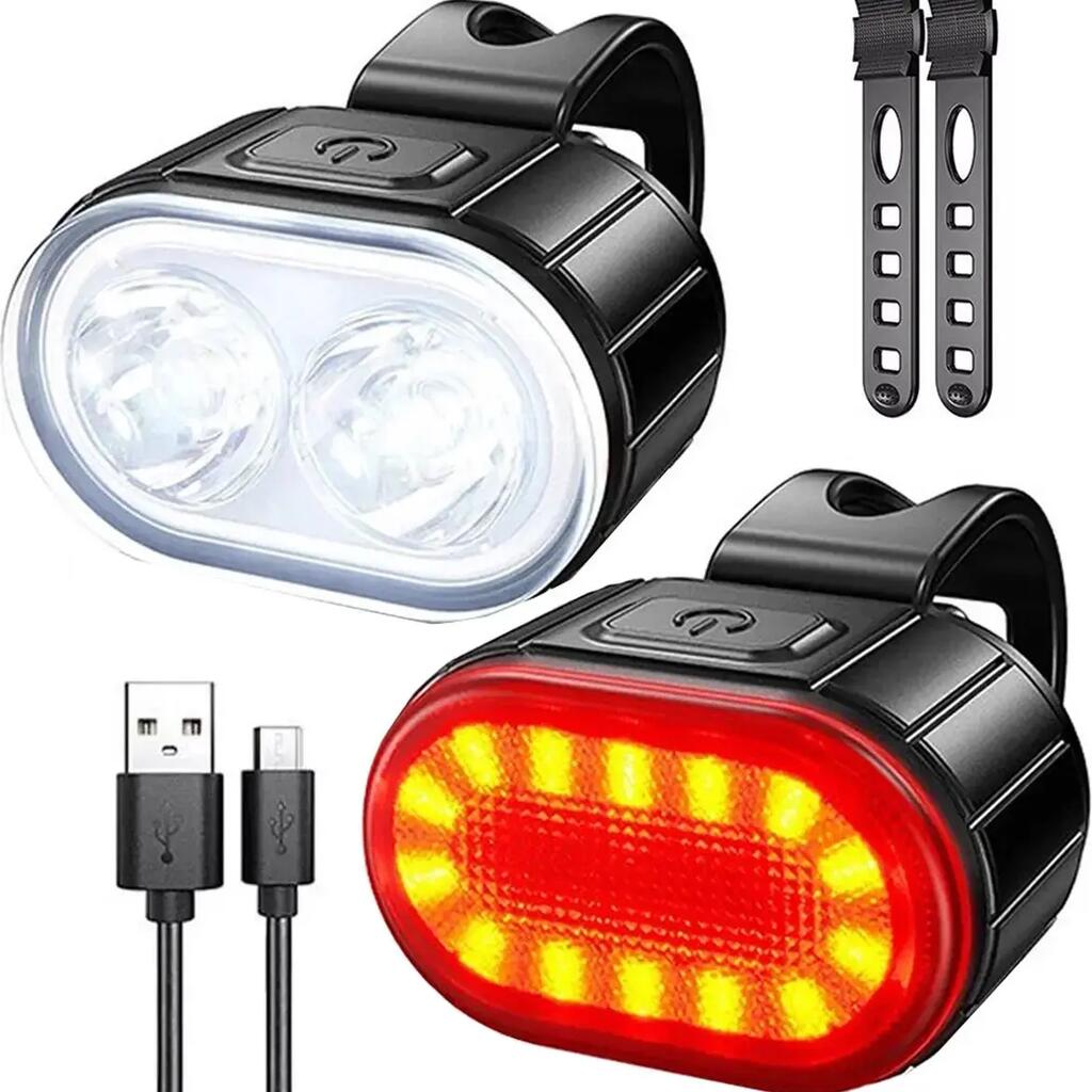 Bicycle Lighting Set Sport - Front and Rear Light - LED - USB Rechargeable