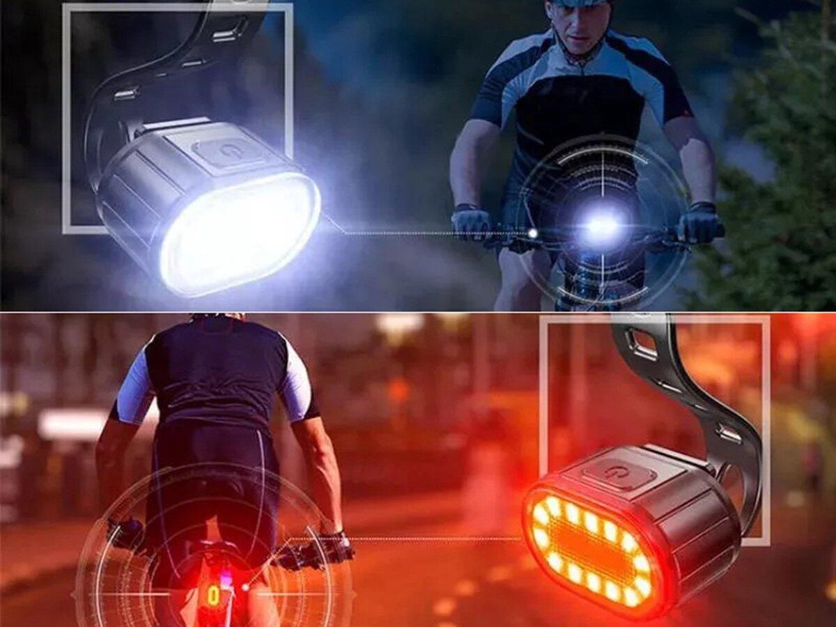 Luci bici Sport: anteriore e posteriore LED, ricaricabili USB. 4/7