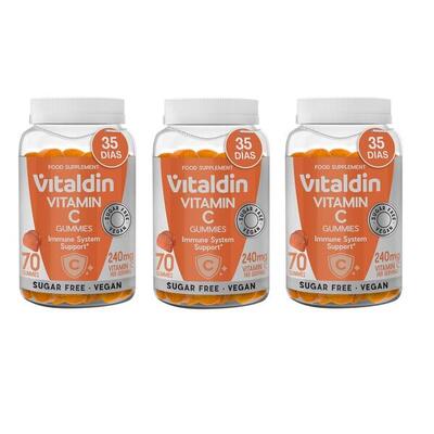 Gummies vitaldin vitamine c sinaasappel vegan suikervrij 3 potten