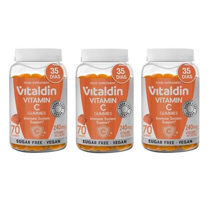 Gommes Vitaldin Vitamine C Orange Vegan Sans Sucre 3 pots
