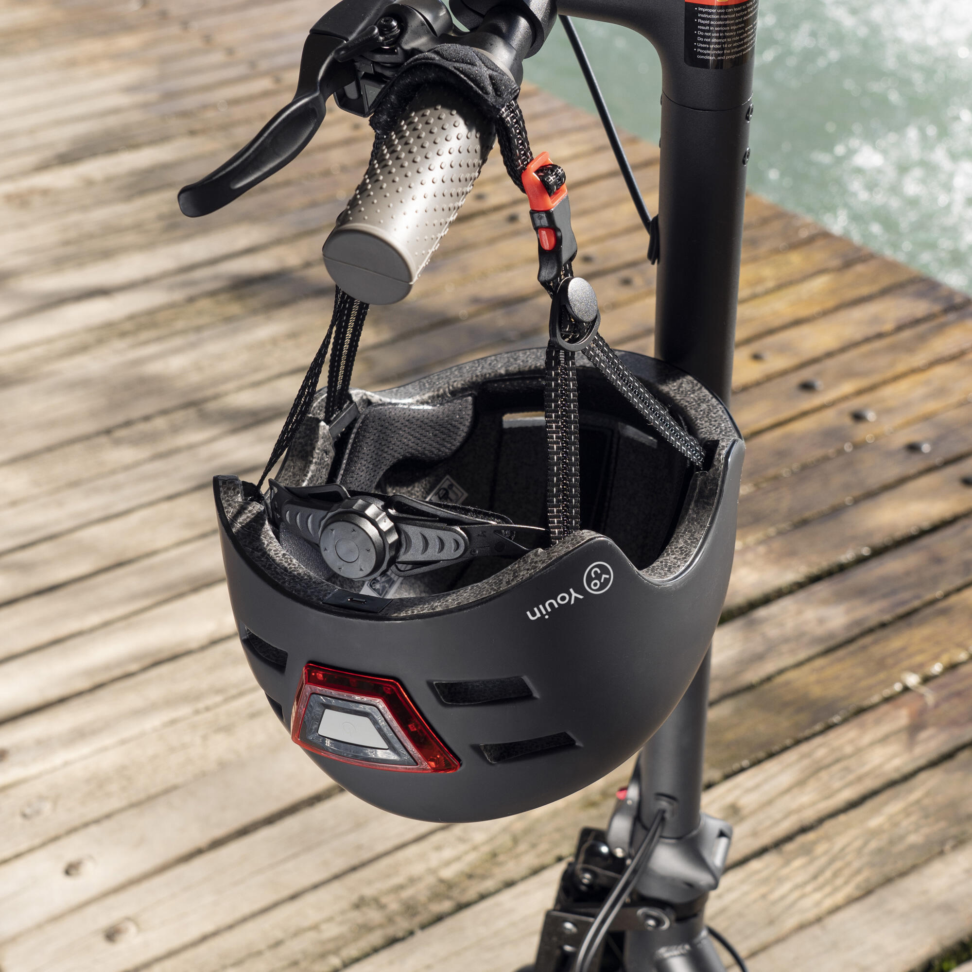 Casco approvato Youin con luci LED USB regolabili - Taglia L (58-61 cm) Nero 4/7