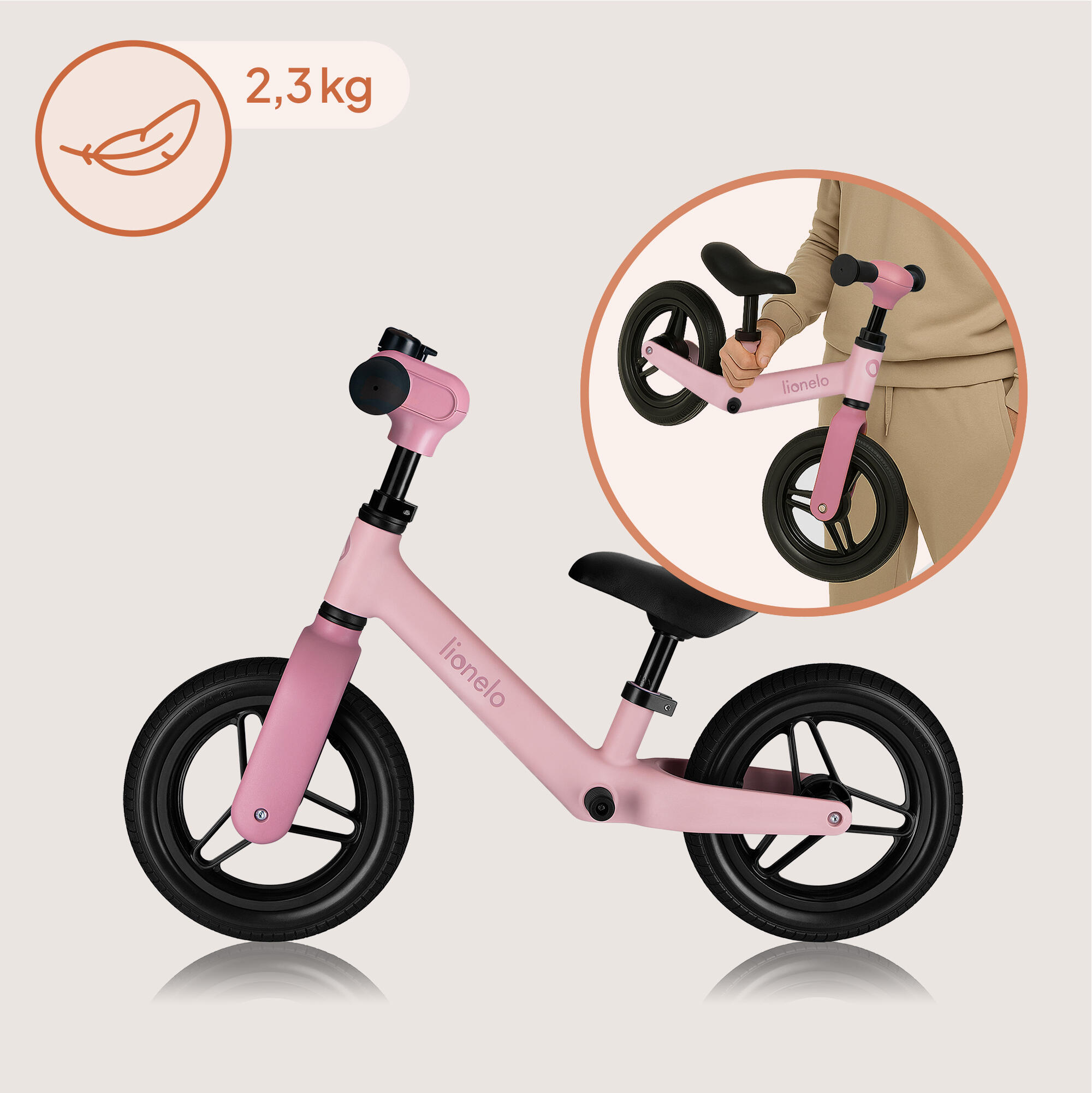 Loopfiets ultralicht Lionelo Toni – 2,3 kg met helm, verstelbaar, 3+ 2/7