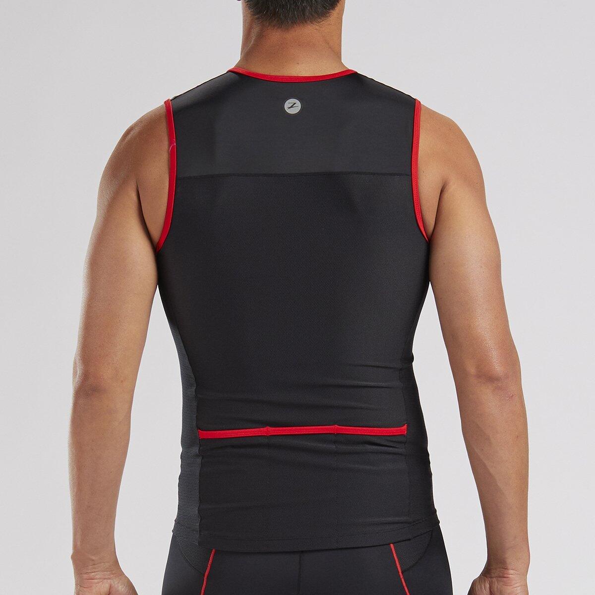 Kurzarm Trikot Herren Triathlon Sport Tank Design Cardinal ZOOT 3/4