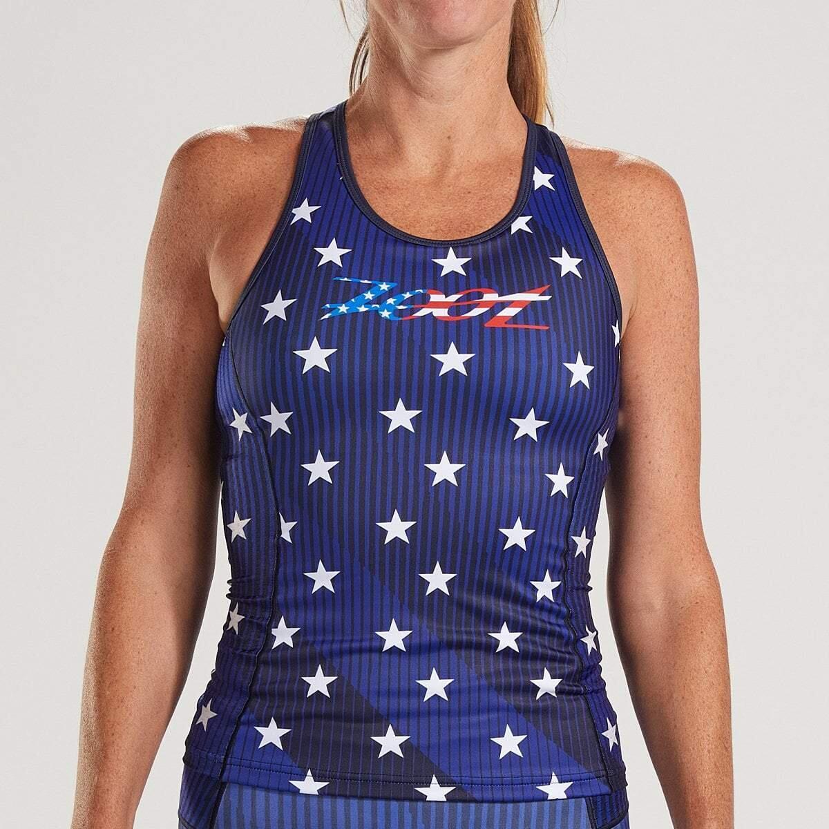 Kurzarm Trikot Damen LTD Tri Racerback - Stars & Stripes ZOOT 5/5