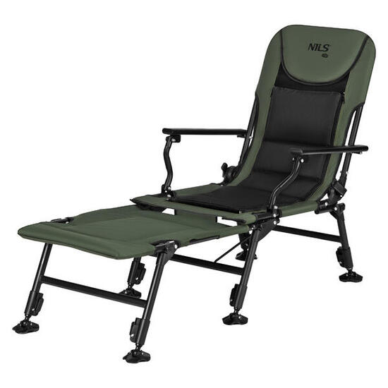 Krzesło wędkarskie składane z podnóżkiem turystyczne regulowane NC2703 Nils Camp