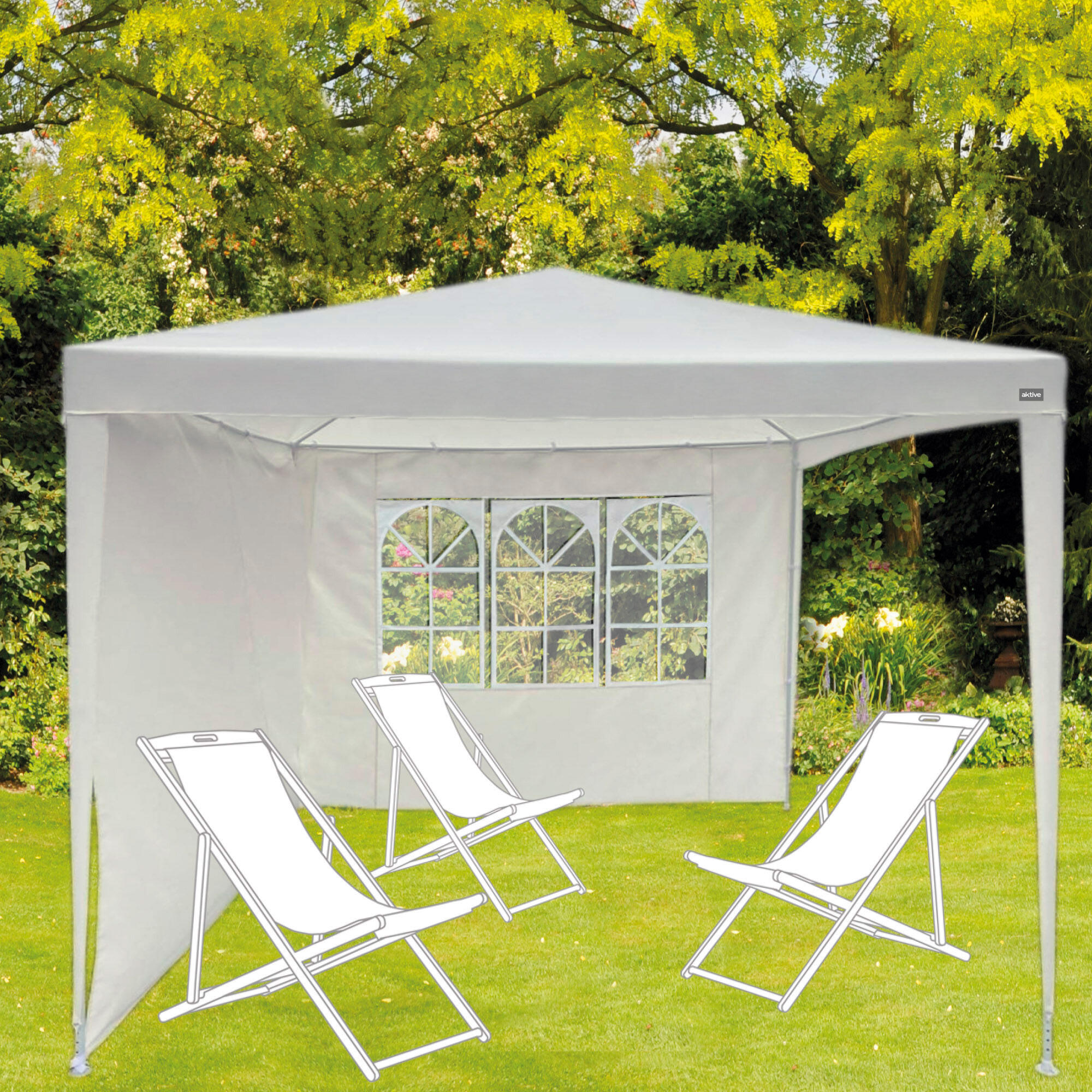 Toldo de campismo com janela e 2 paredes 270x270 cm bege Aktive 7/7