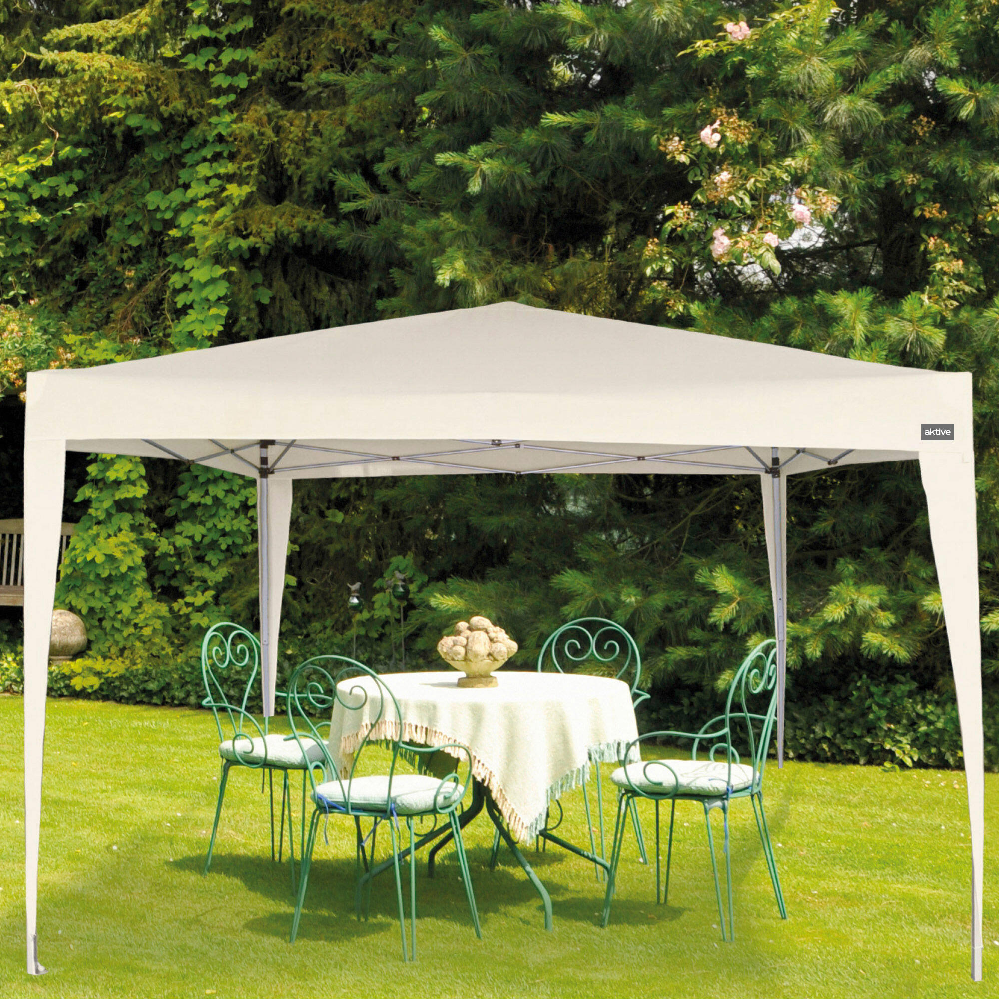 Tonnelle pliable 300x300 cm crème Aktive 7/7