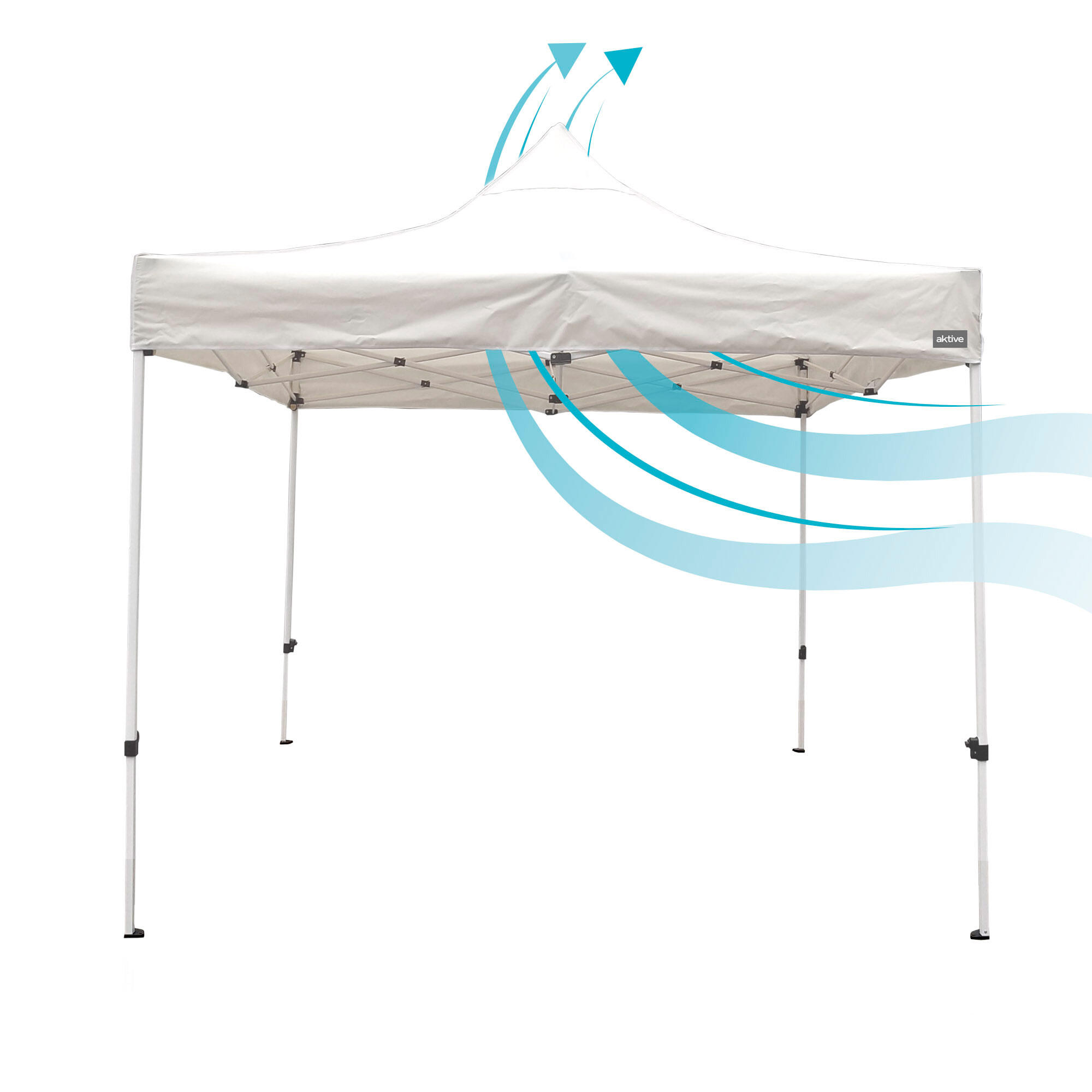 Gazebo pliable et réglable en hauteur 300x300 cm ivoire Aktive 6/7