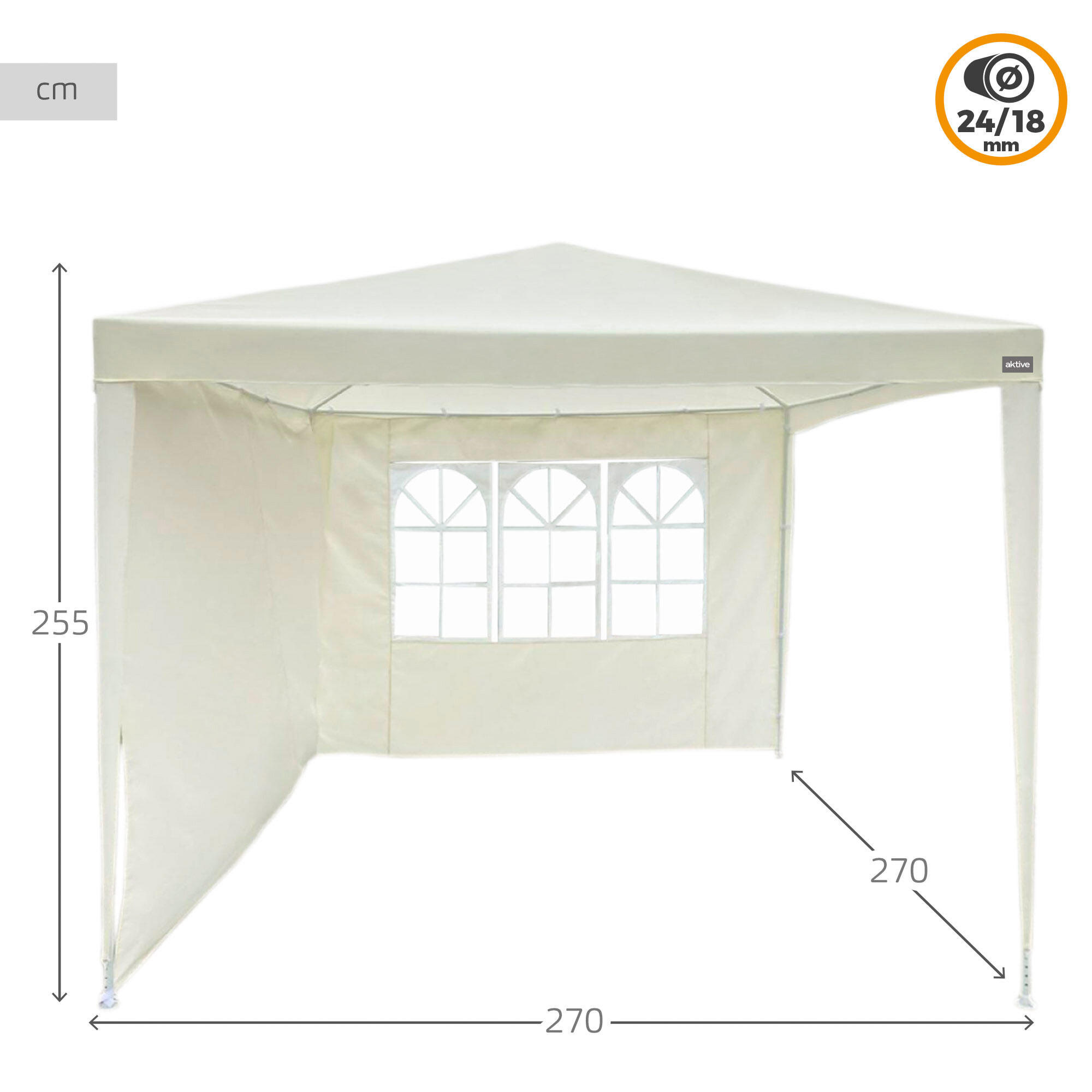 Toldo de campismo com janela e 2 paredes 270x270 cm bege Aktive 4/7