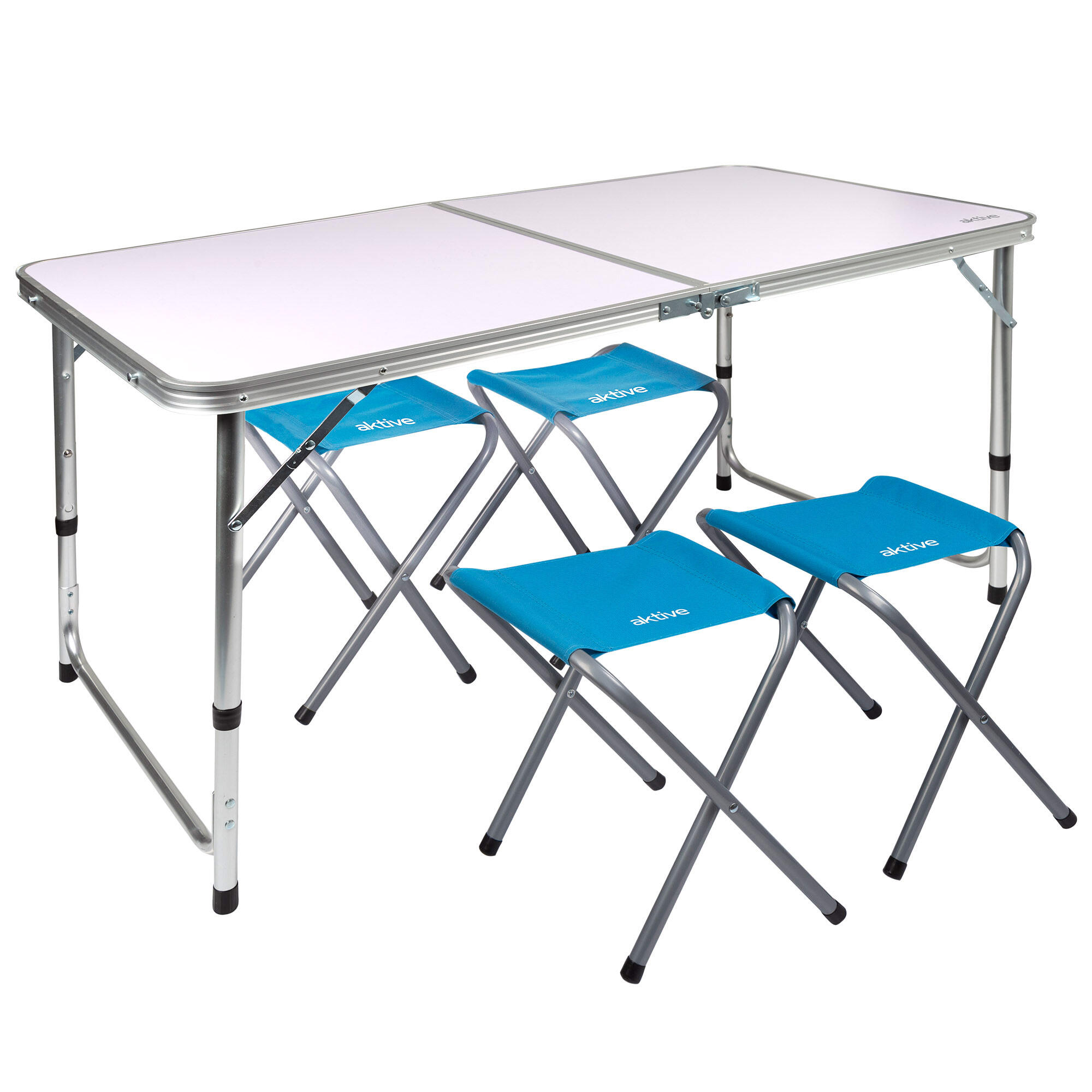 Table pliante réglable en hauteur avec 4 tabourets Aktive 1/7