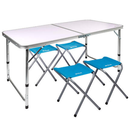Table pliante réglable en hauteur avec 4 tabourets Aktive
