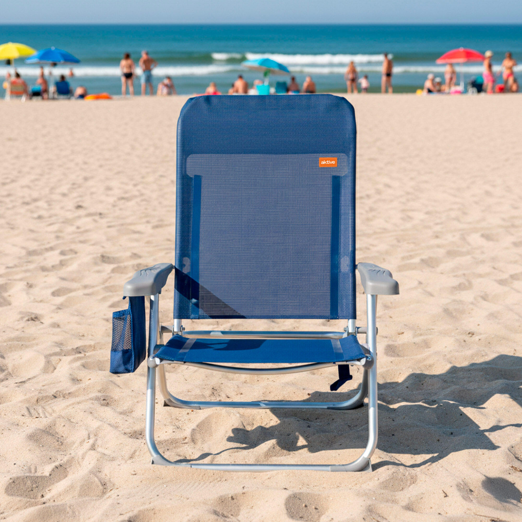 Aktive Confezione da 2 sedie da spiaggia pieghevoli multiposizione Slim 3/7