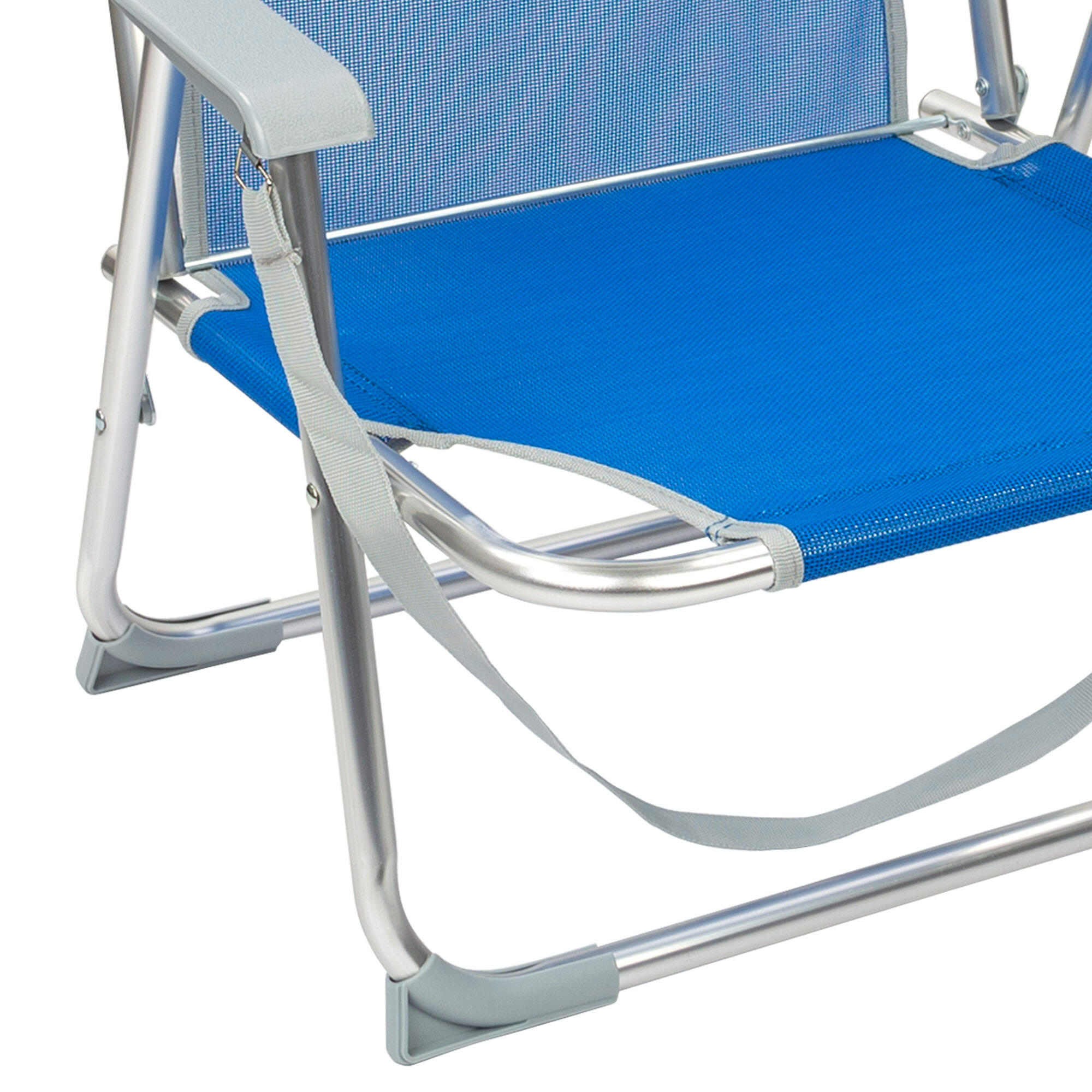 Aktive Pack de 2 chaises de plage pliantes bleues avec dossier fixe 6/7