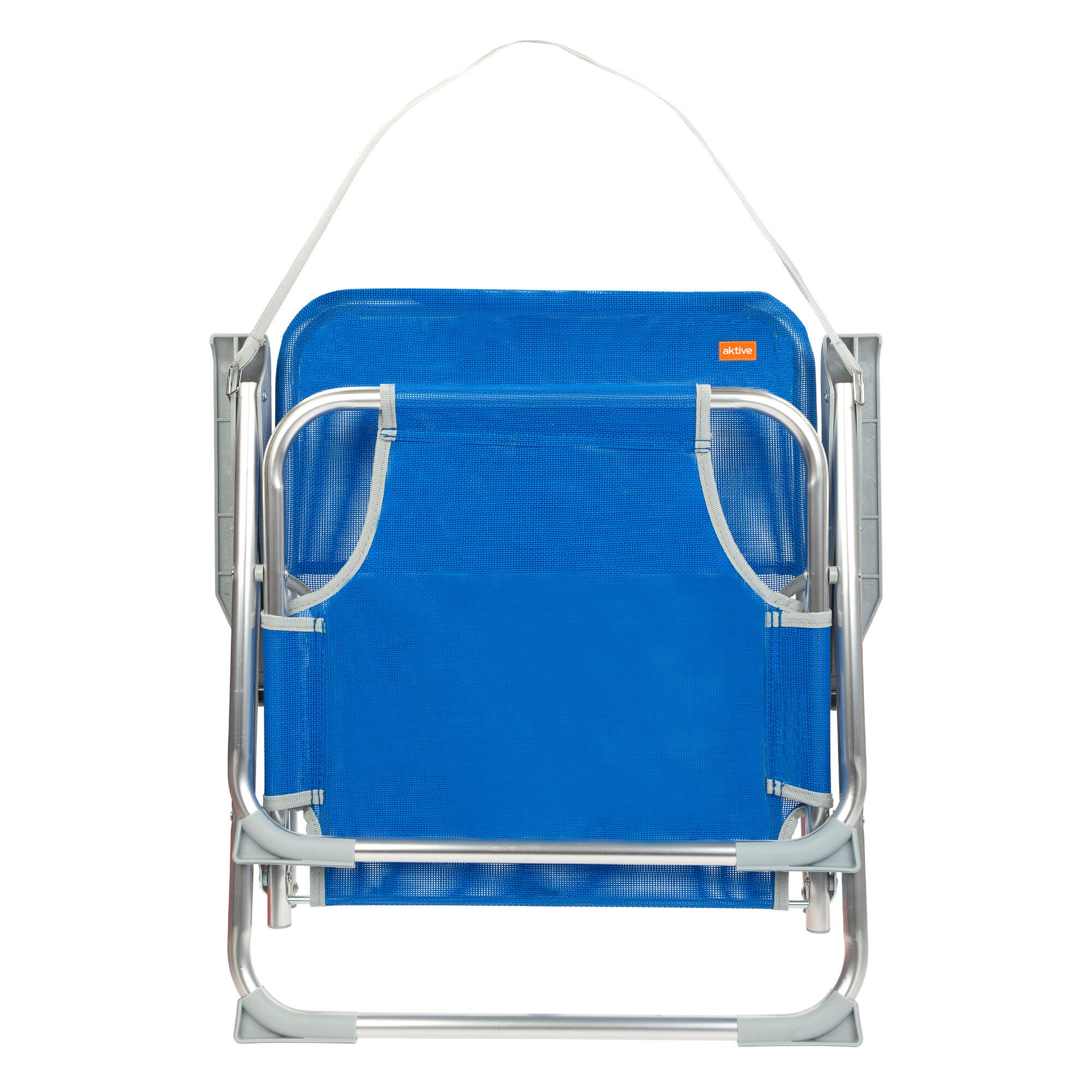 Aktive Pack de 2 chaises de plage pliantes bleues avec dossier fixe 3/7
