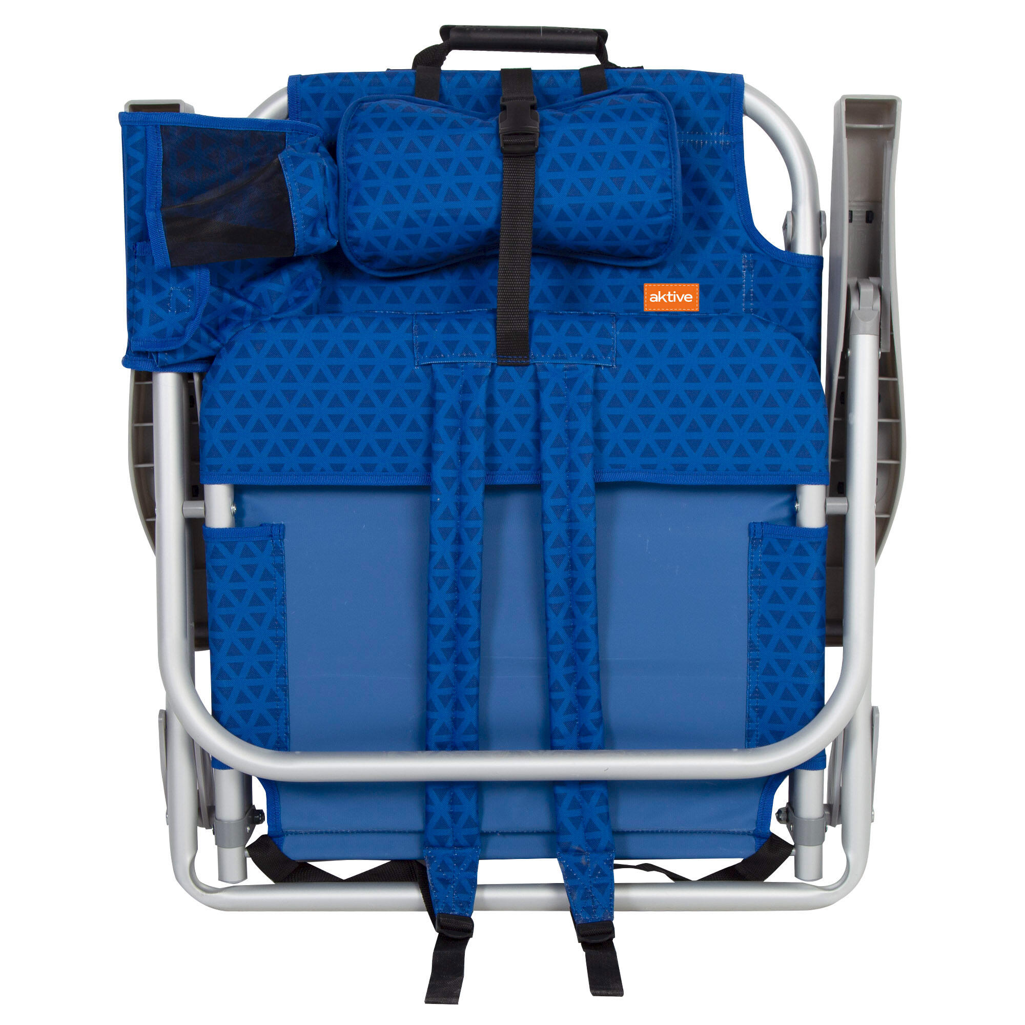 Aktive Pack 2 cadeiras de praia dobráveis XXL com várias posições azul 7/7