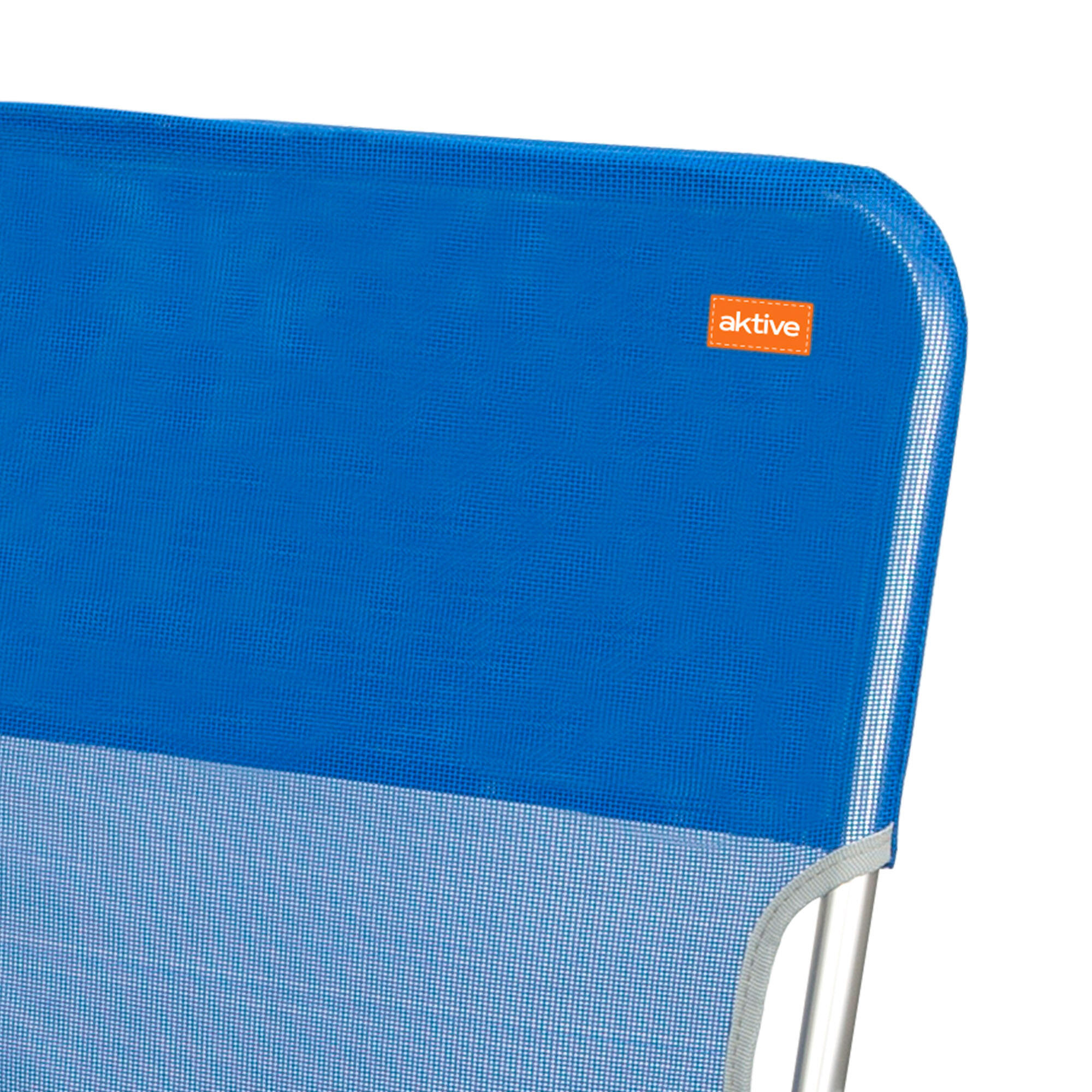 Aktive Pack de 2 chaises de plage pliantes bleues avec dossier fixe 7/7