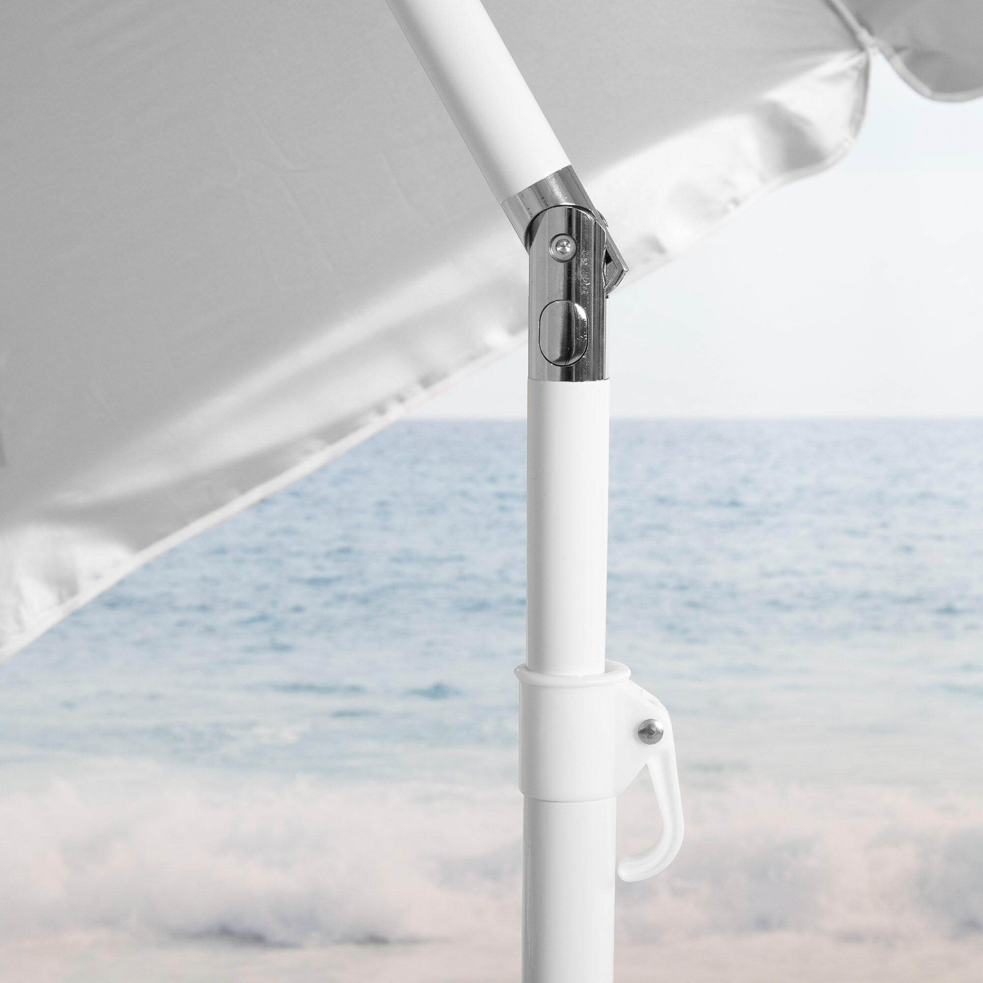 Aktive Sombrilla de playa 8 varillas 220 cm gris inclinable UV50 6/7
