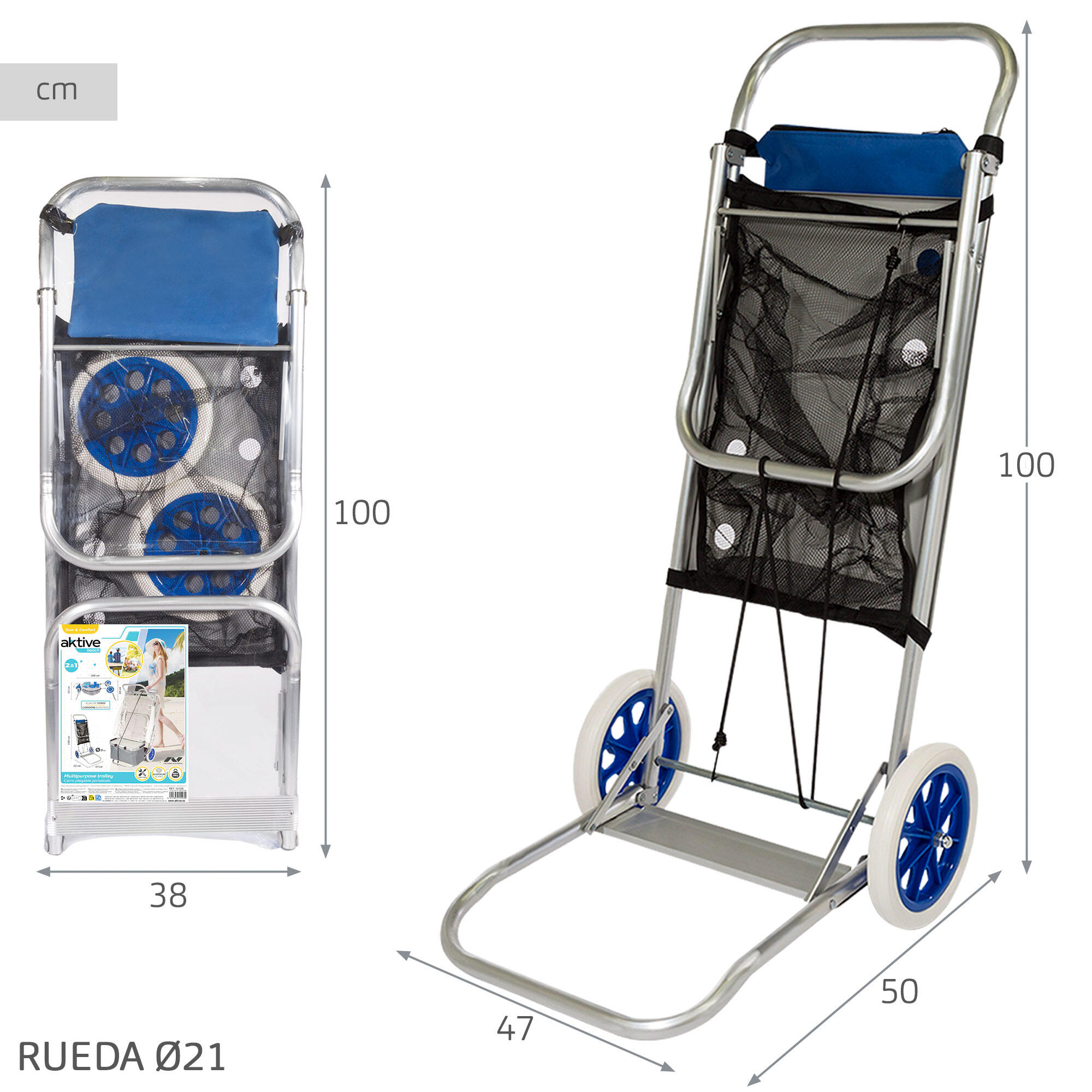 Aktive Chariot de plage en aluminium 4/7