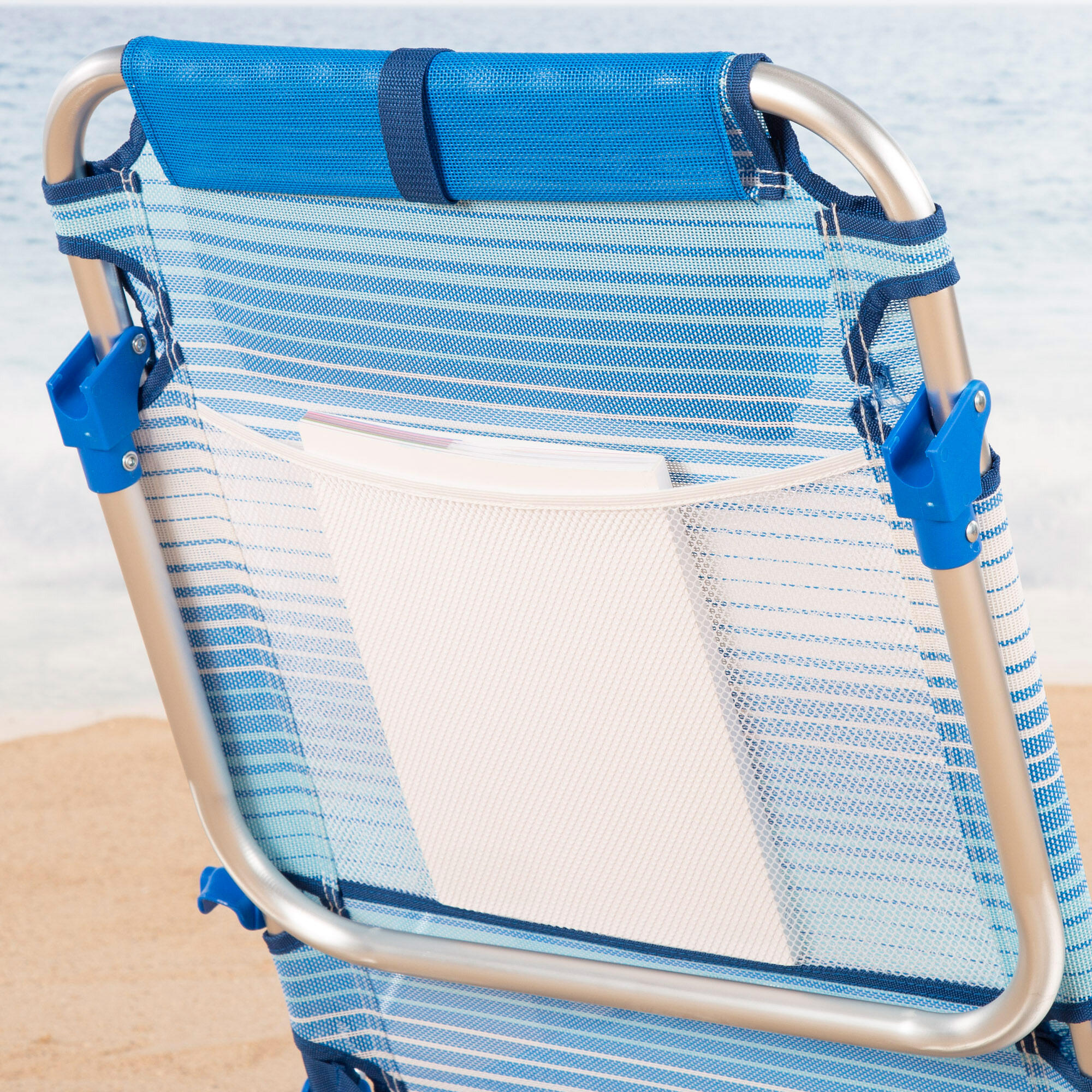 Aktive Confezione da 2 sedie da spiaggia pieghevoli e multiposizione con strisce 5/7