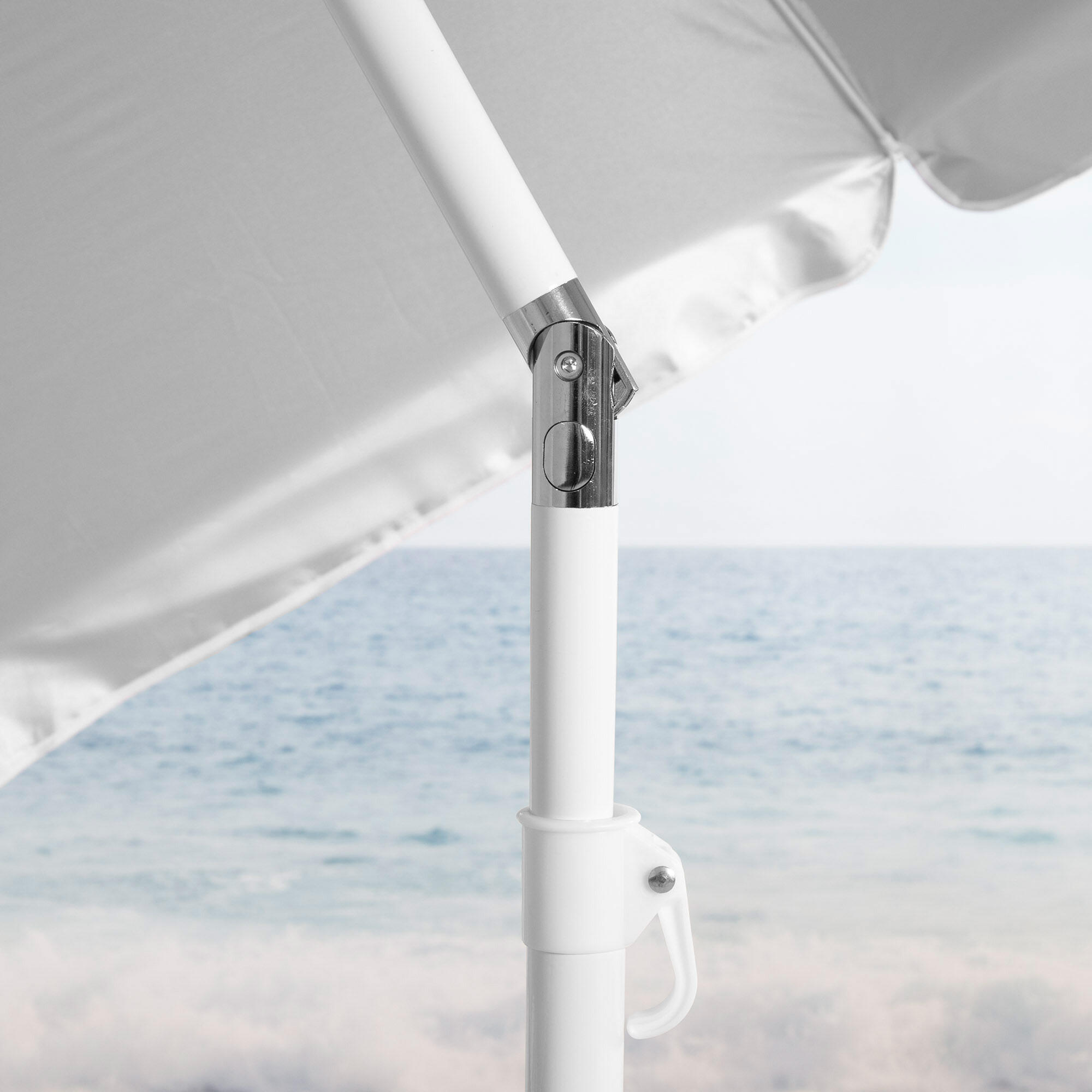 Aktive Sombrilla de playa 8 varillas 200 cm gris inclinable UV50 6/7