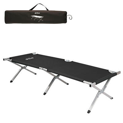 Letto da campeggio pieghevole nero Aktive