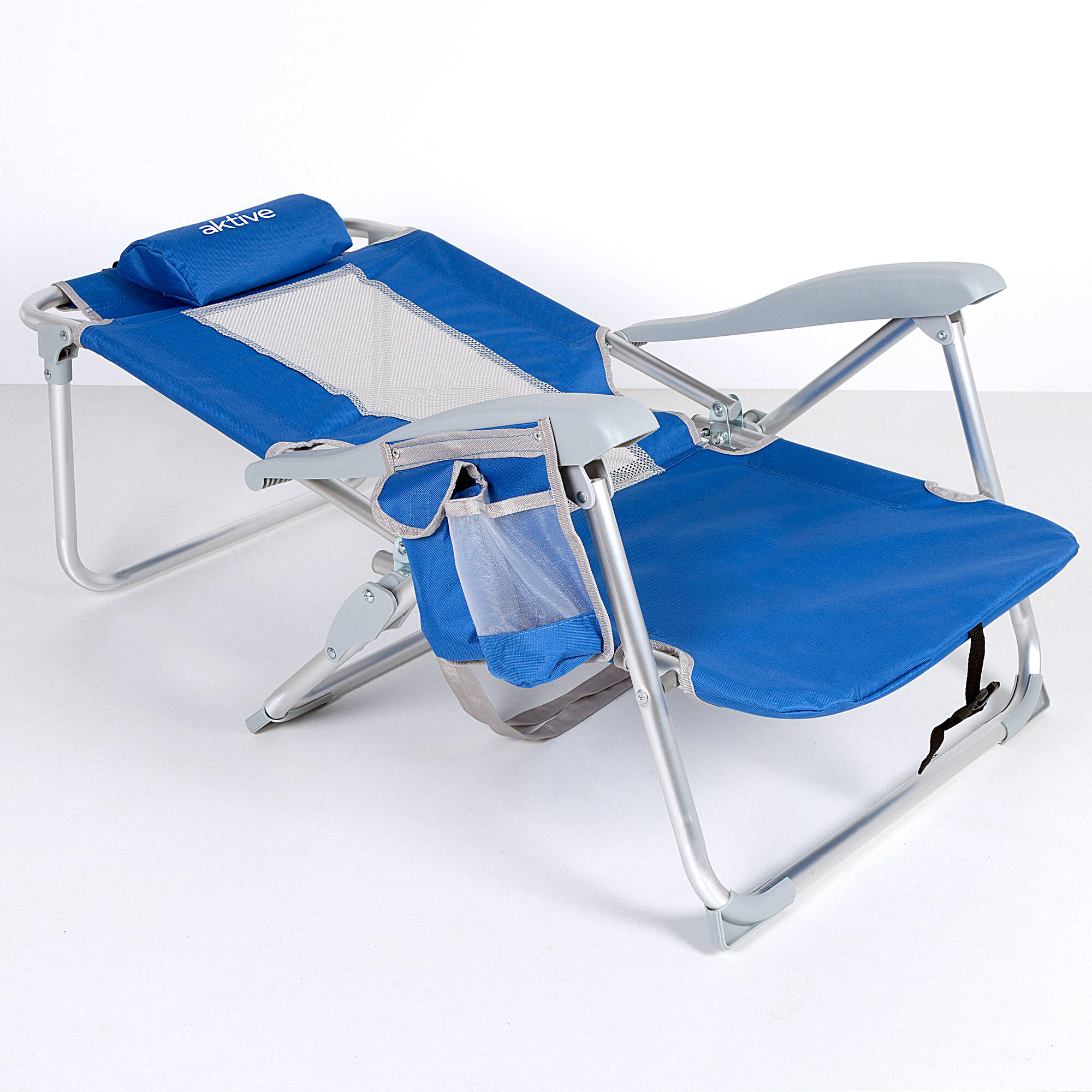 Aktive Pack 2 cadeiras de praia dobráveis multiposição azul 3/7