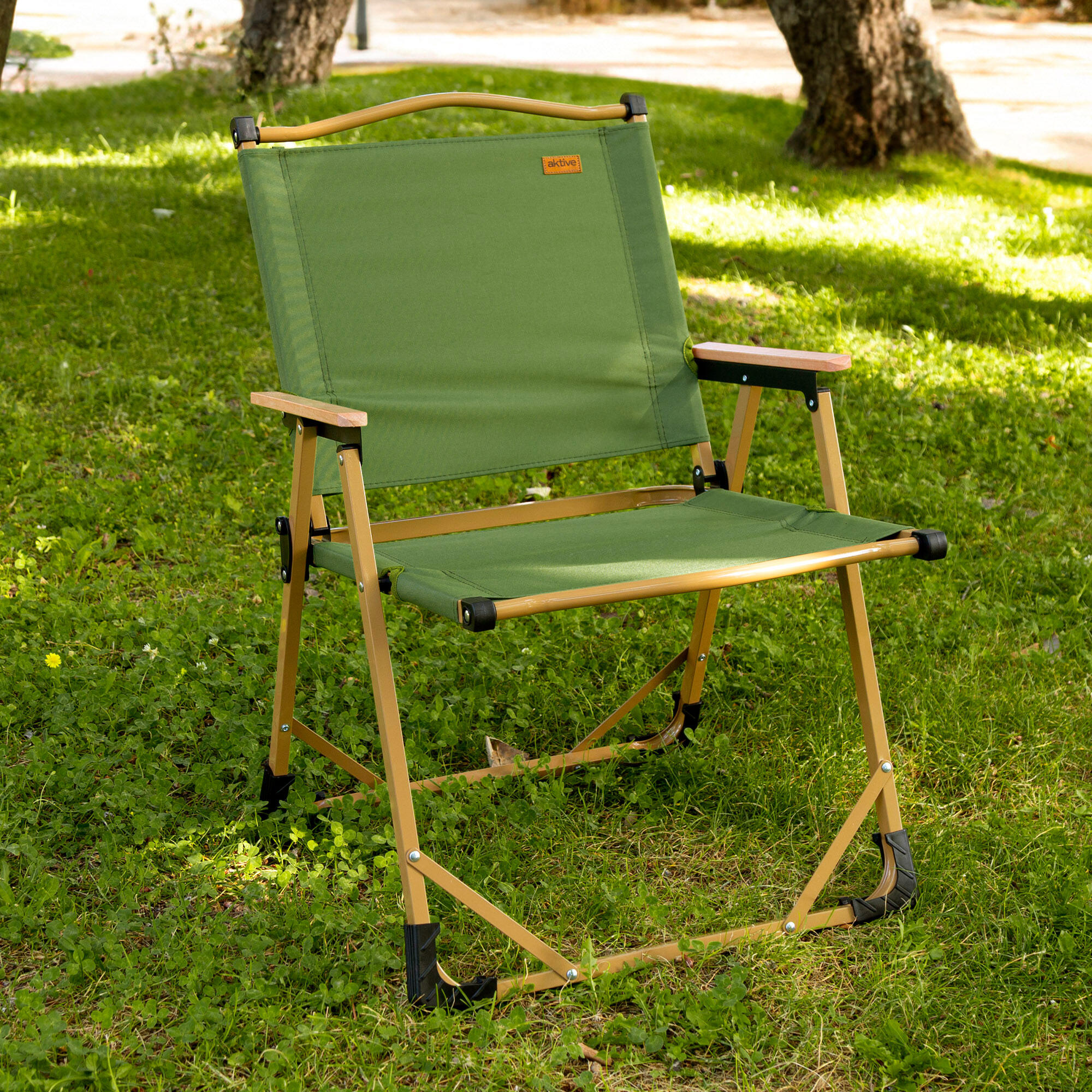 Aktive Sedia pieghevole alta glamping acciaio verde 7/7