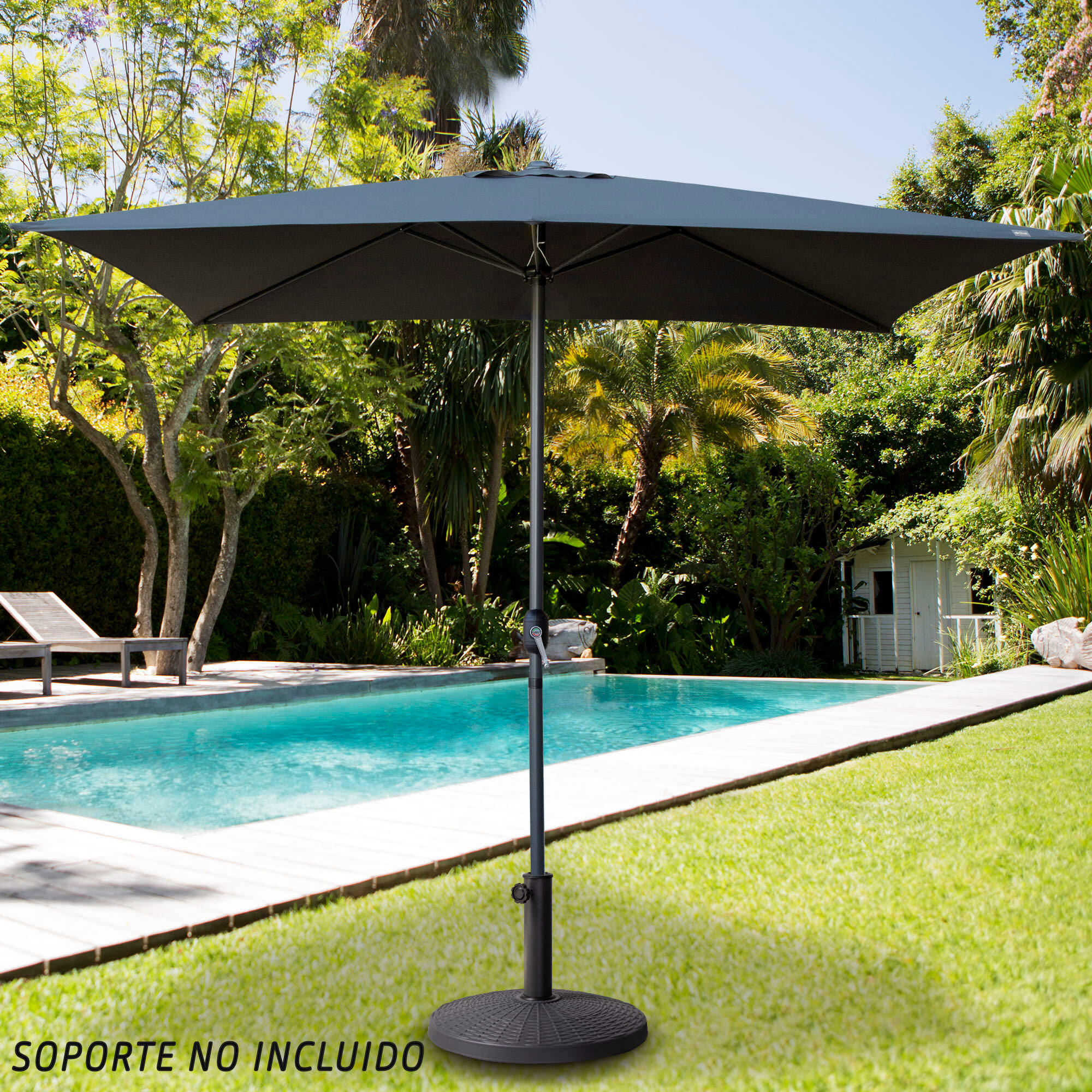 Parasol rectangulaire 200x300cm mât aluminium anthracite Aktive Garden 2/7