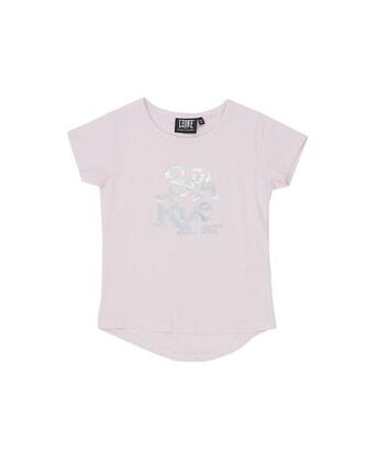 T-shirt fille pailleté manches courtes
