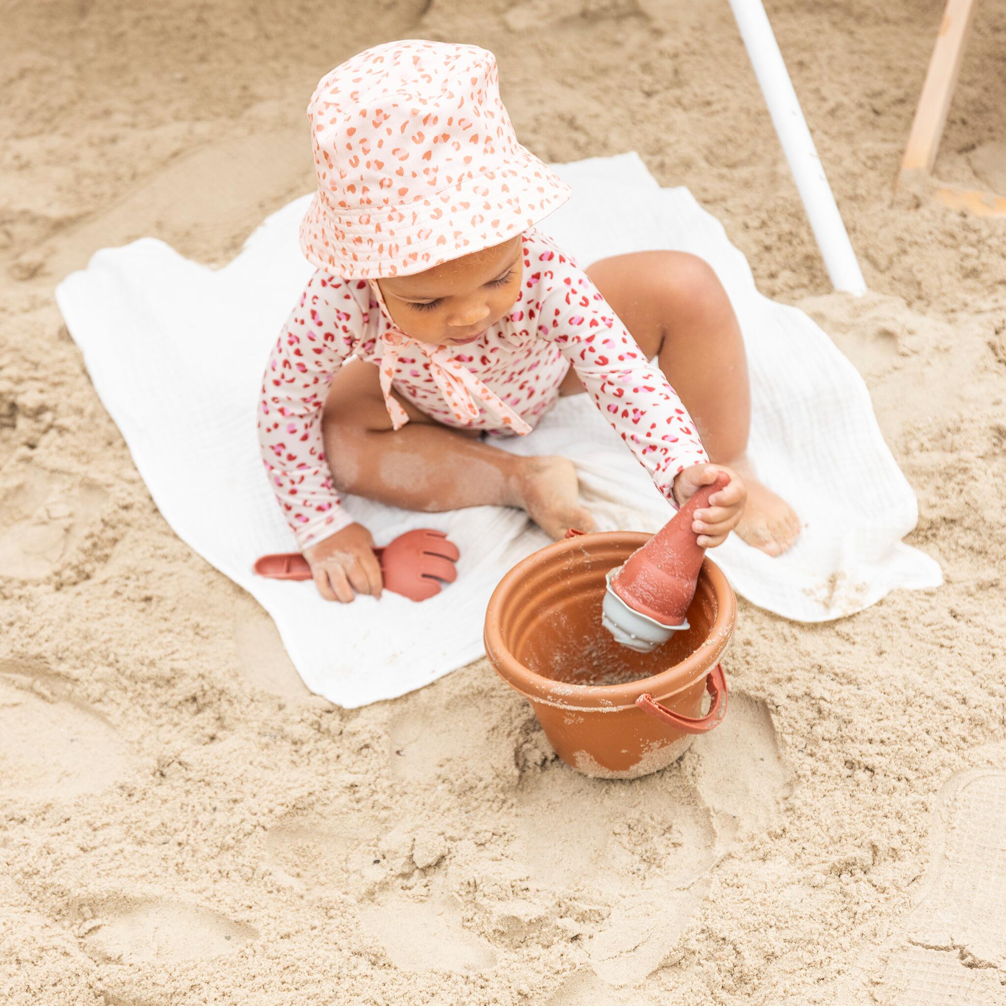Swim Essentials UV-Sonnenhut, für Mädchen altrosa mit Leoparden Muster 2-4 Jahre 4/4