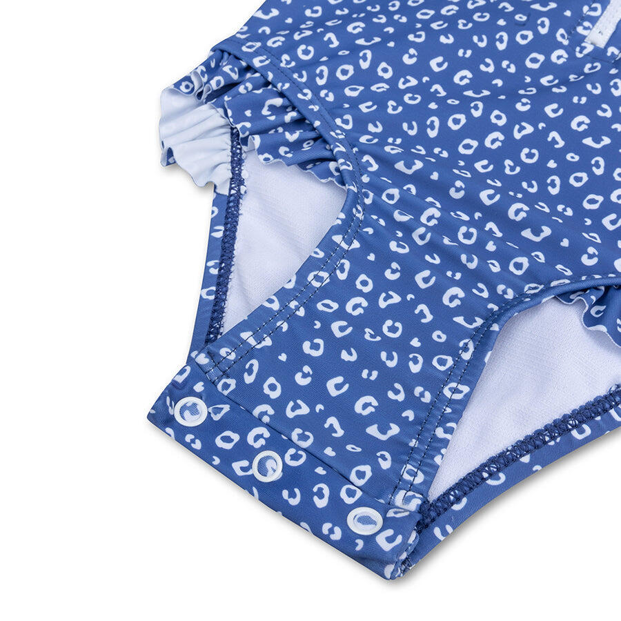UV Bañador niñas con Mangas 1-2 Años - Lila - Estampado de Leopardo - 86/92 4/7