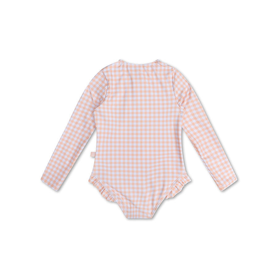 UV Bañador niñas con Mangas 2-6 Meses - Caqui - Estampado de leopardo - 62/68 3/6